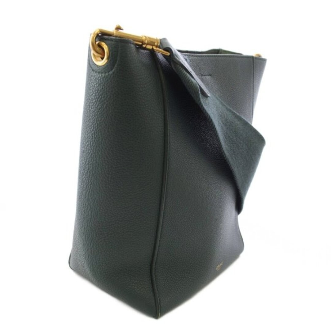 Celine Sangle Small Bucket Bag Single Shoulder Leather Green TK 36 Used 2085b478