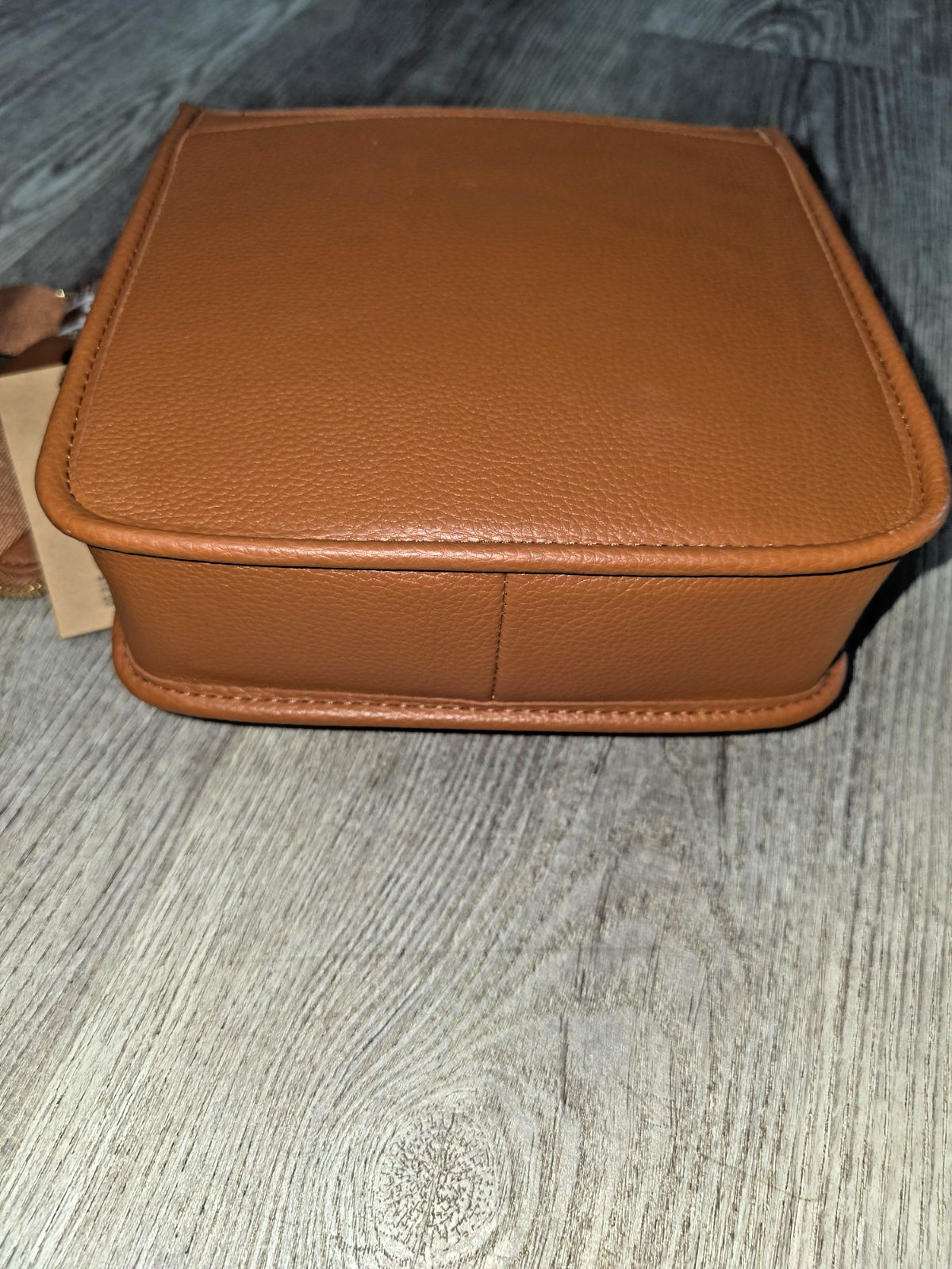 Steve Madden Bvital Crossbody Bag Brown Cognac Pebble Leather Removable Pouch NW