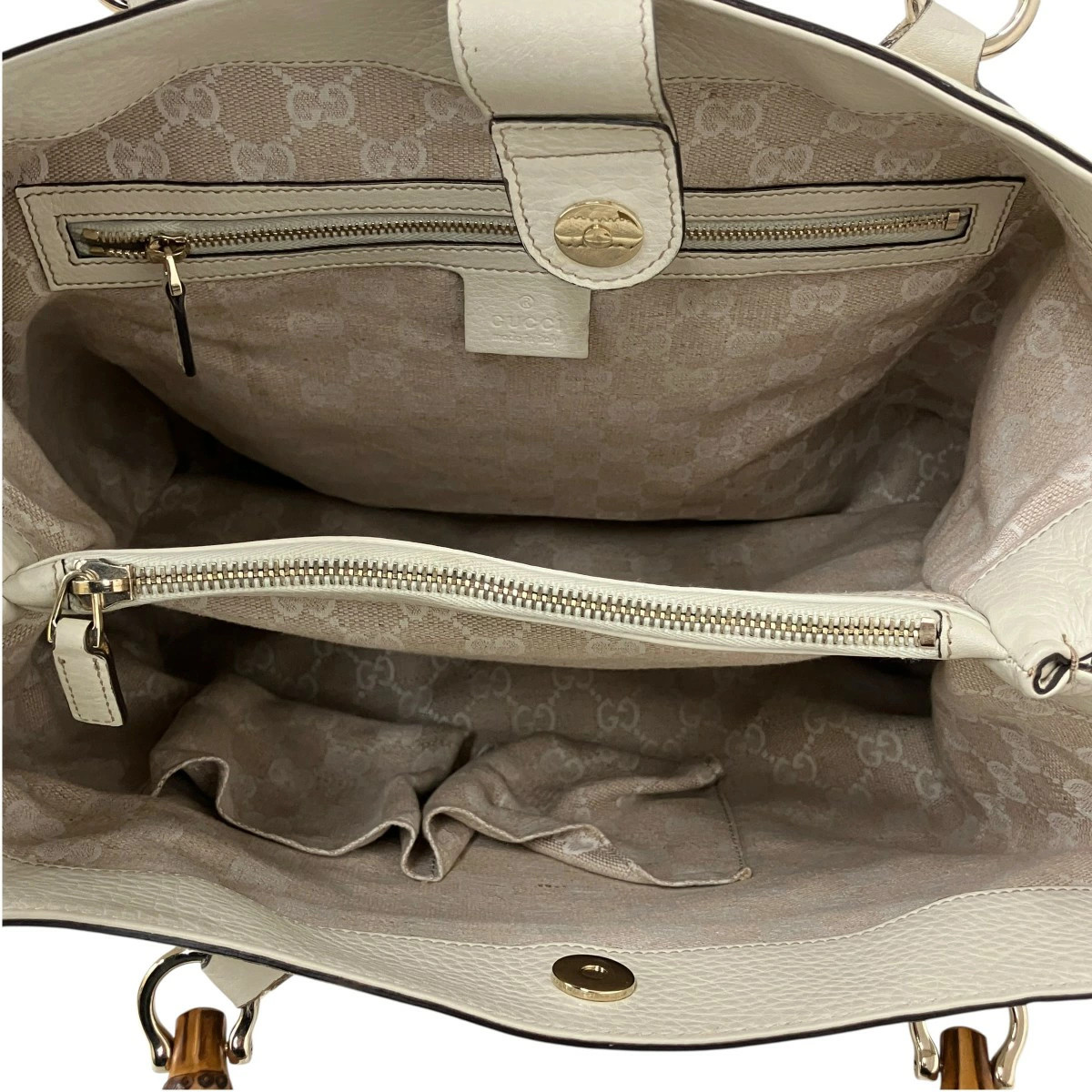 Gucci Diana Bamboo Tote Bag Ivory 12in x 11.4in x 4.7in Excellent