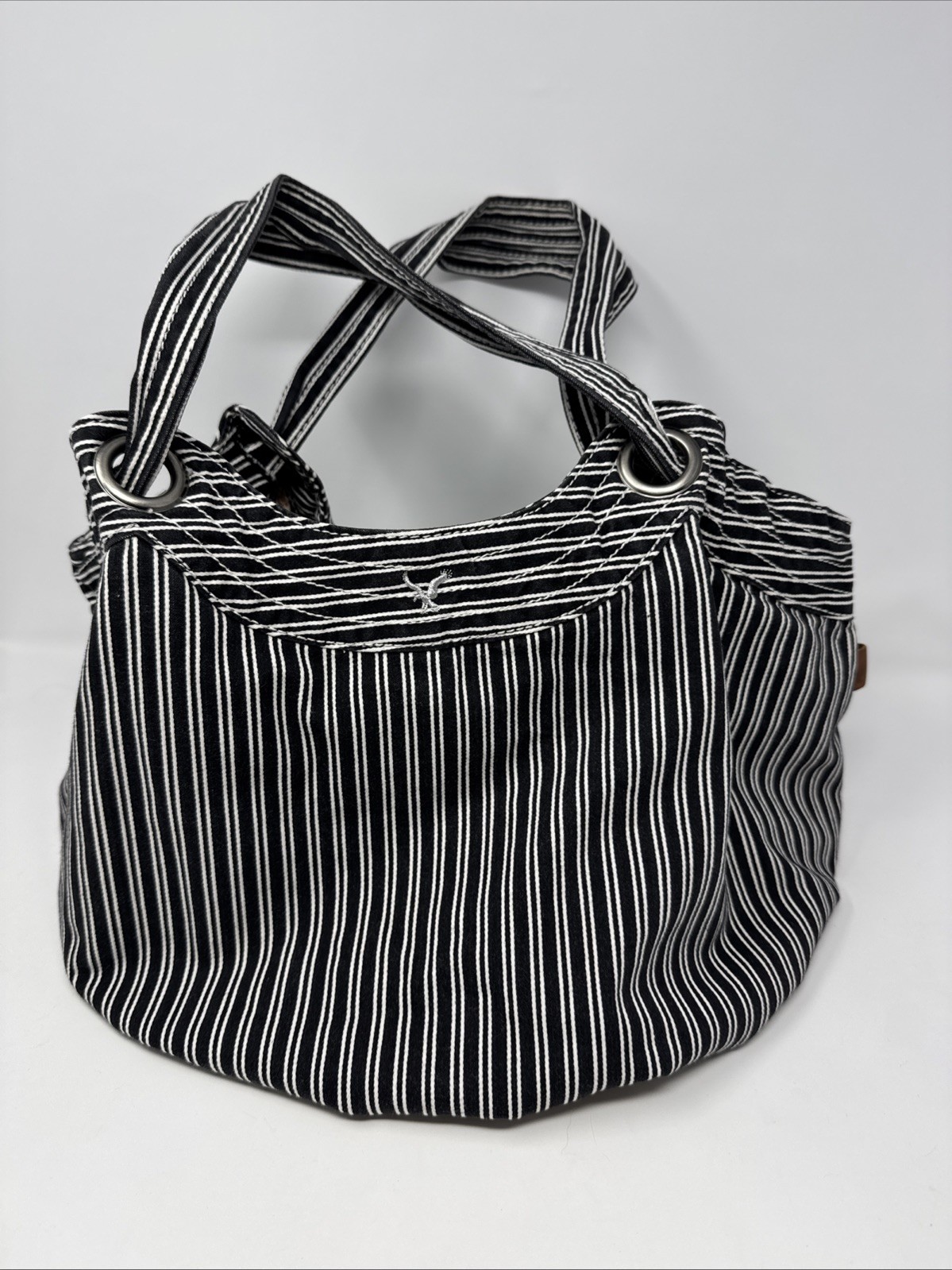 American Eagle Striped Shoulder Bag Boho Slouchy Hobo Retro Indie Y2K Hippie