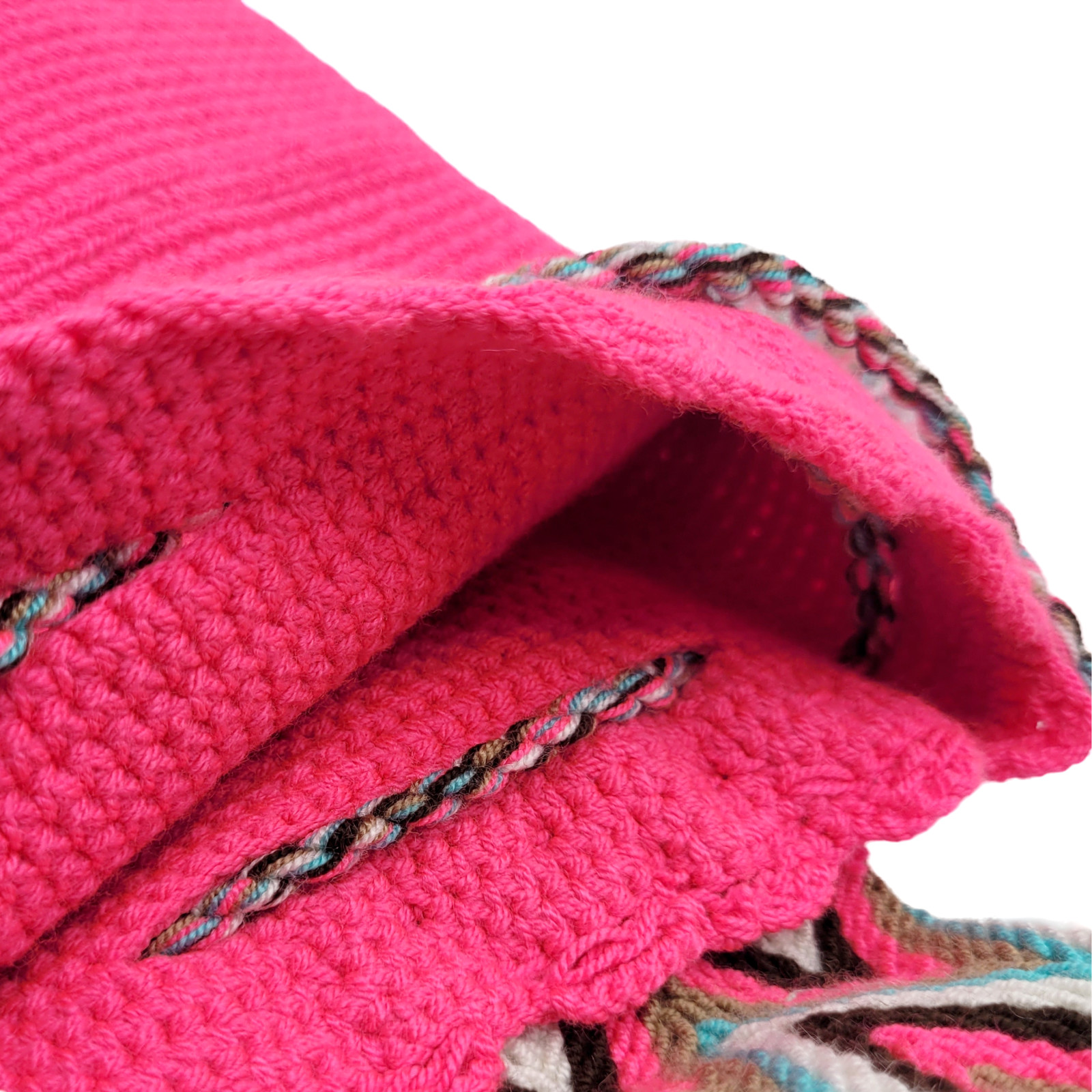 NWT 🔥 Colombian Large Handmade Wayuu Mochila Bag Solid Casual Top Quality PINK