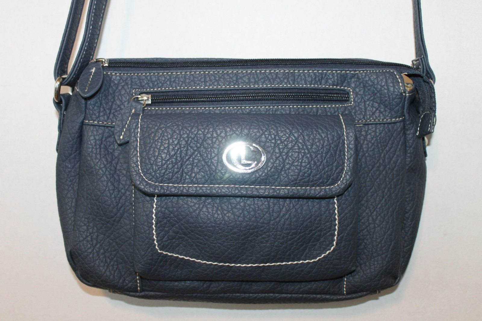 Carryland Blue Faux Leather Multi Section & Pockets Shoulder Bag