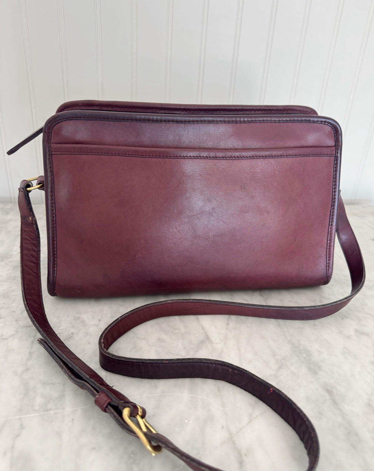 Vintage Coach Burgundy “Swagger” Crossbody Bag 9820 / Made in USA