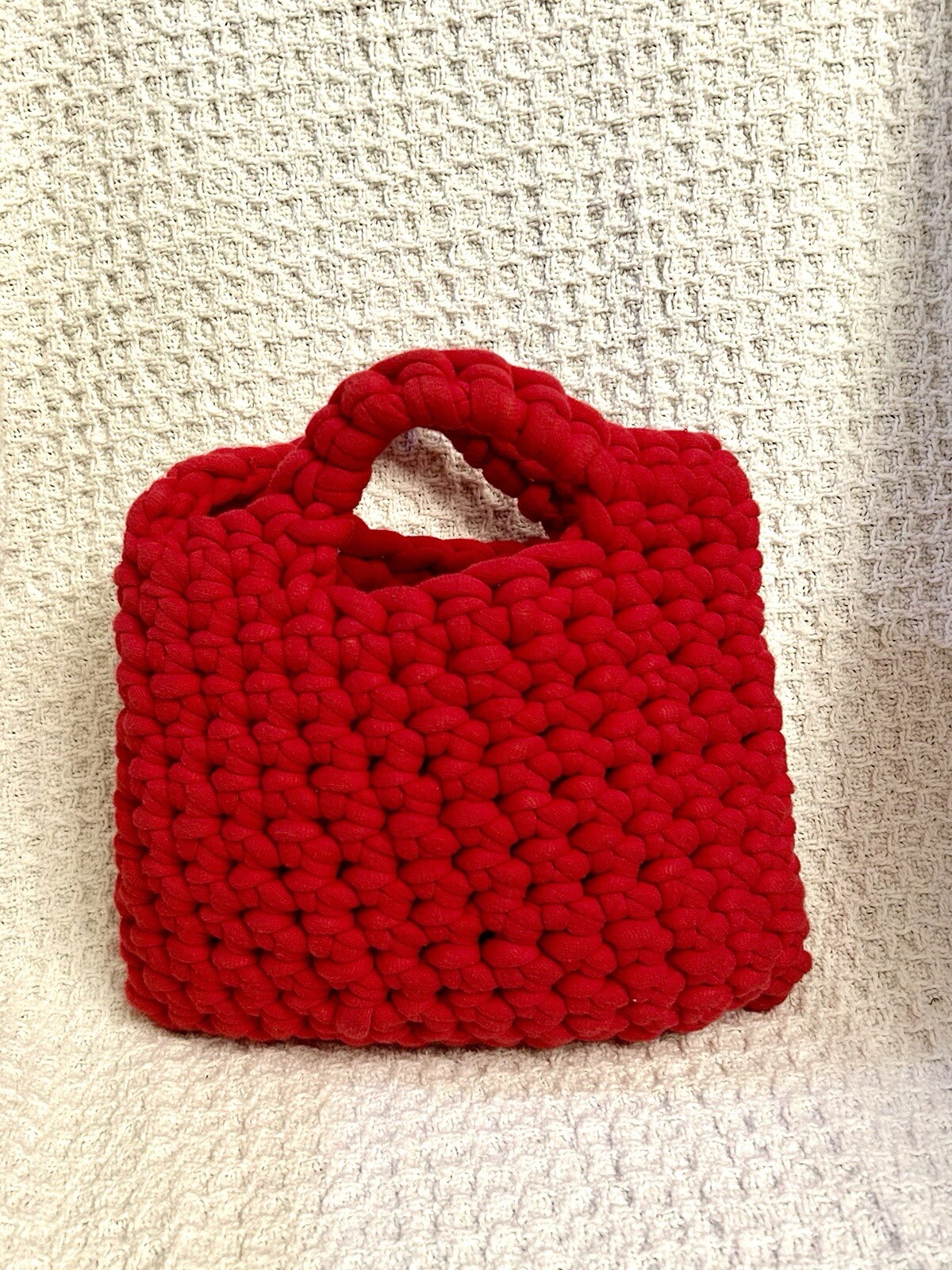 Christmas Crochet Cotton Fabric Yarn Purse Clutch Hand Made