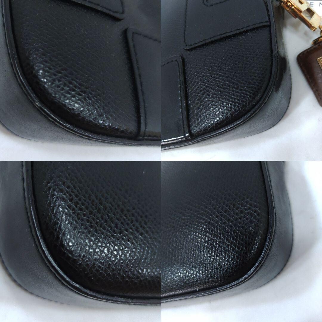 Givenchy Black Leather Shoulder Bag 4G Logo Charm Zip Pocket Women’s Pouch
