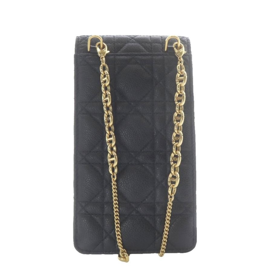 CHRISTIAN DIOR Bag: Caro Cannage Phone Holder Black W10*H18.5cm;