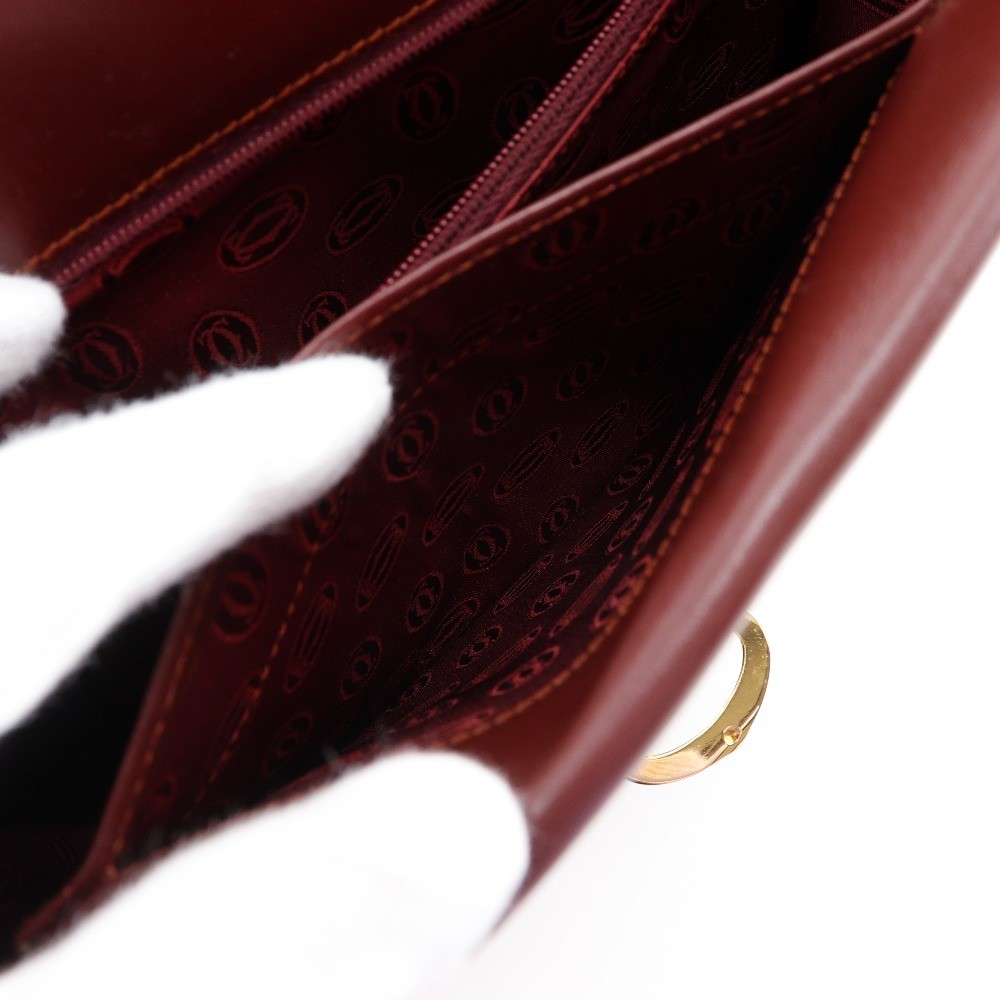 CARTIER Must Line Shoulder Bag Bordeaux Calfskin Women