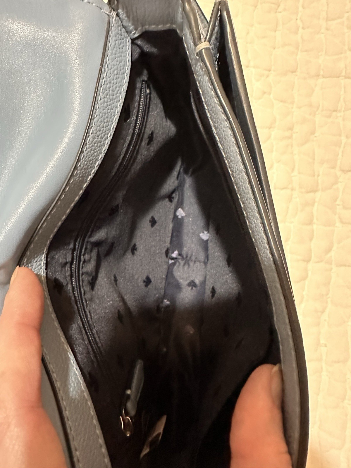 Kate Spade New York Blake Saddle Crossbody Bag Pebbled Leather Blue. HTF