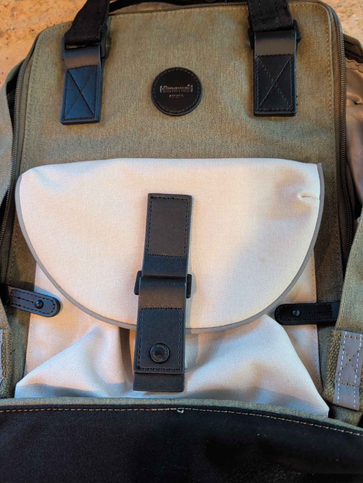 Himawari Backpack Green Small Tablet Pocket Read Please