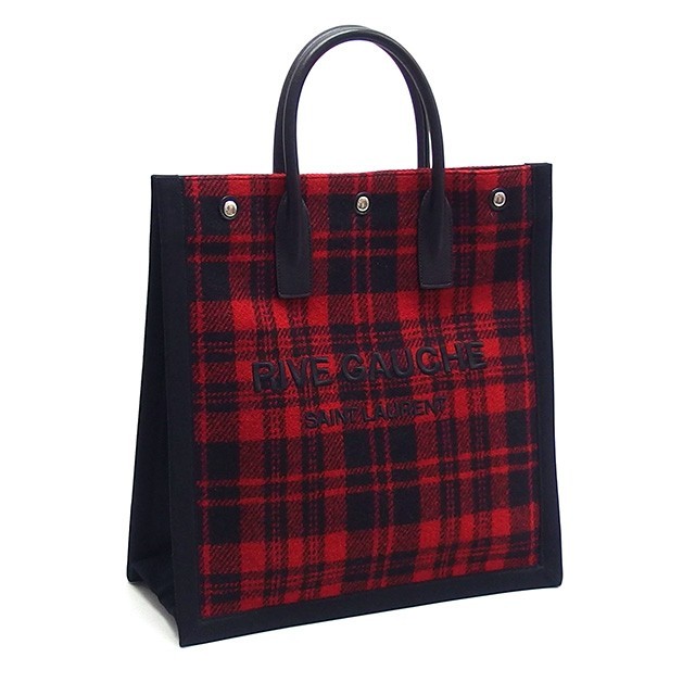 Saint Laurent Paris Rib Gauche Tote Bag, Check Pattern 1OT02042