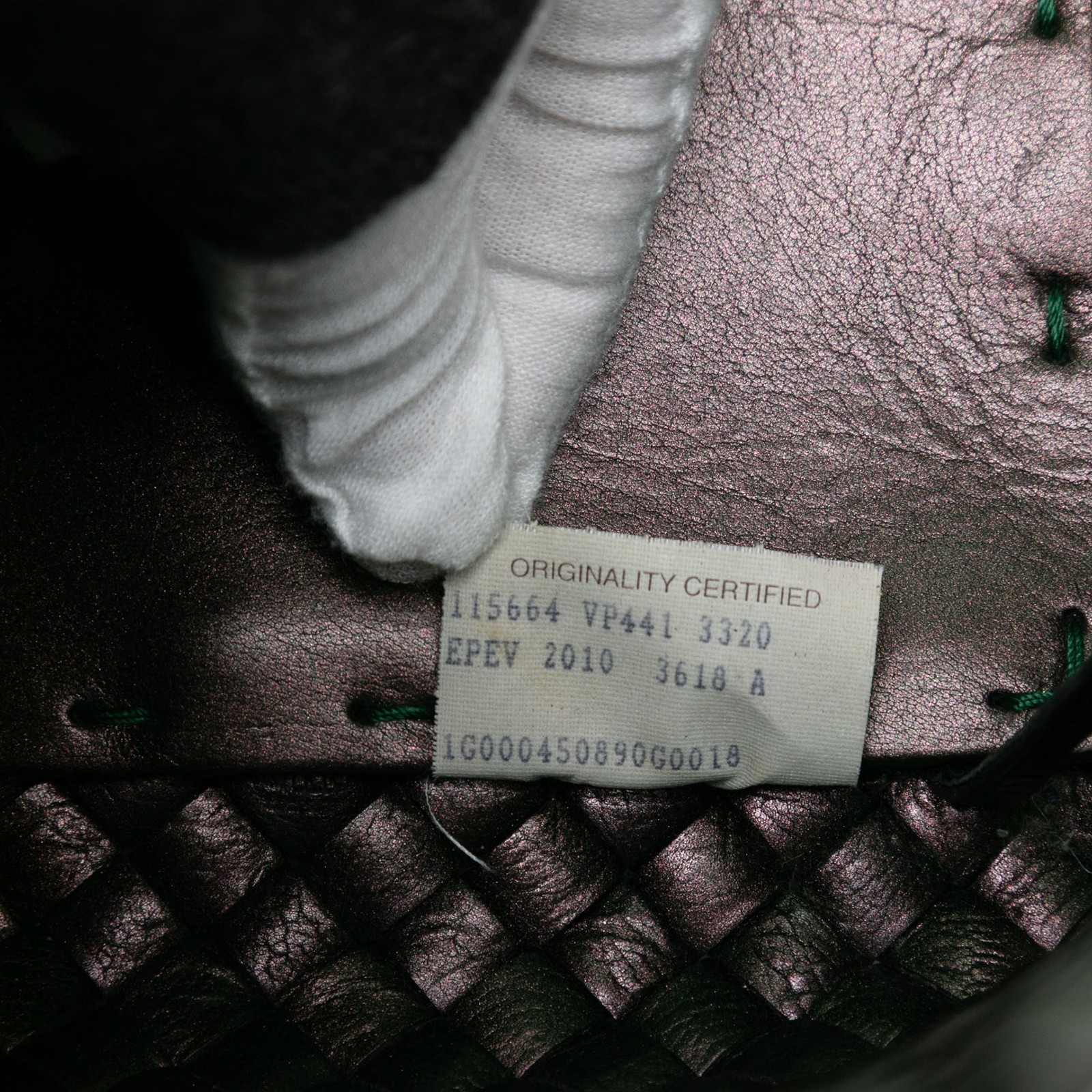 Bottega Veneta Medium Iridescent Nappa Intrecciato Cabat Tote Dark Green