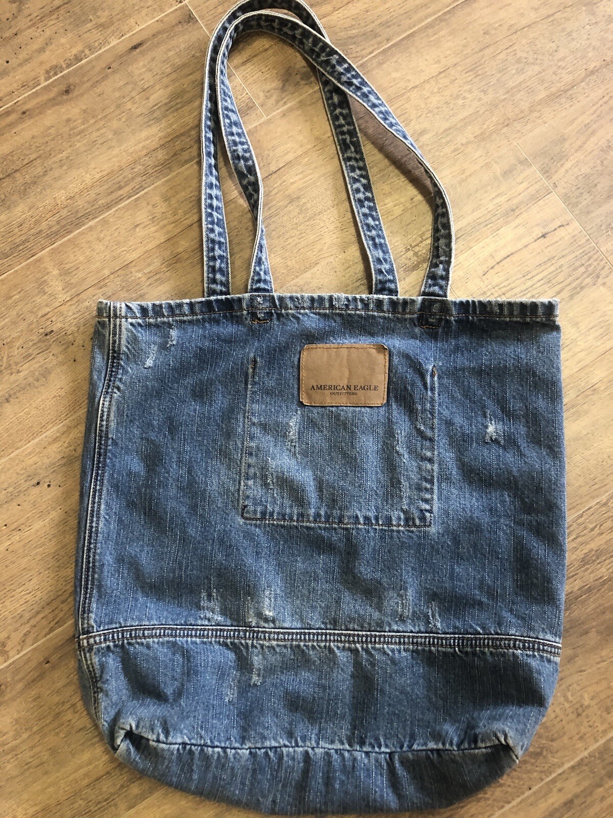 American Eagle Outfitters Jean Denim Bag School Books College Tote Beach Logo