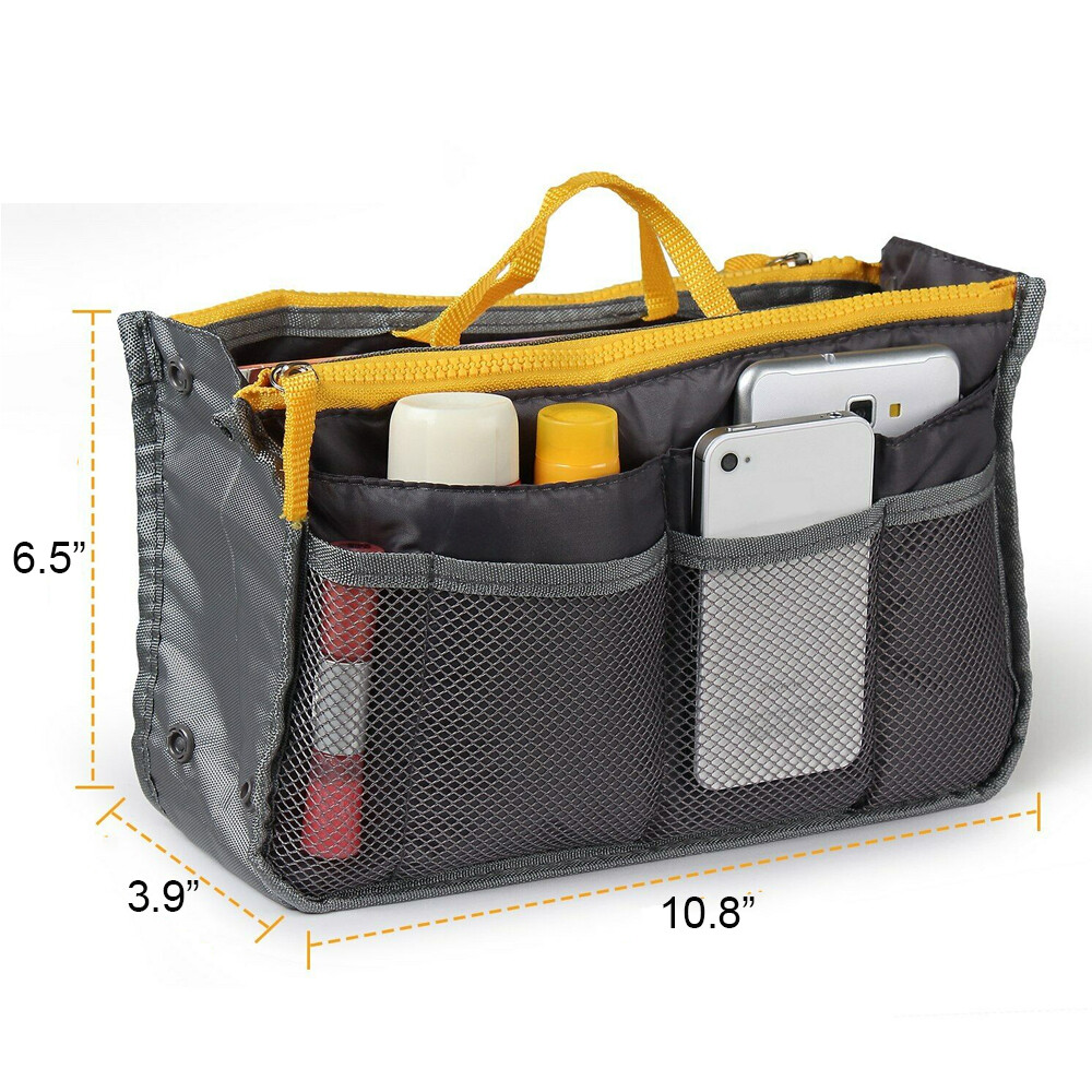 2-Pack Women Travel Insert Handbag Organizer Purse Large Liner Tidy Bag Case US