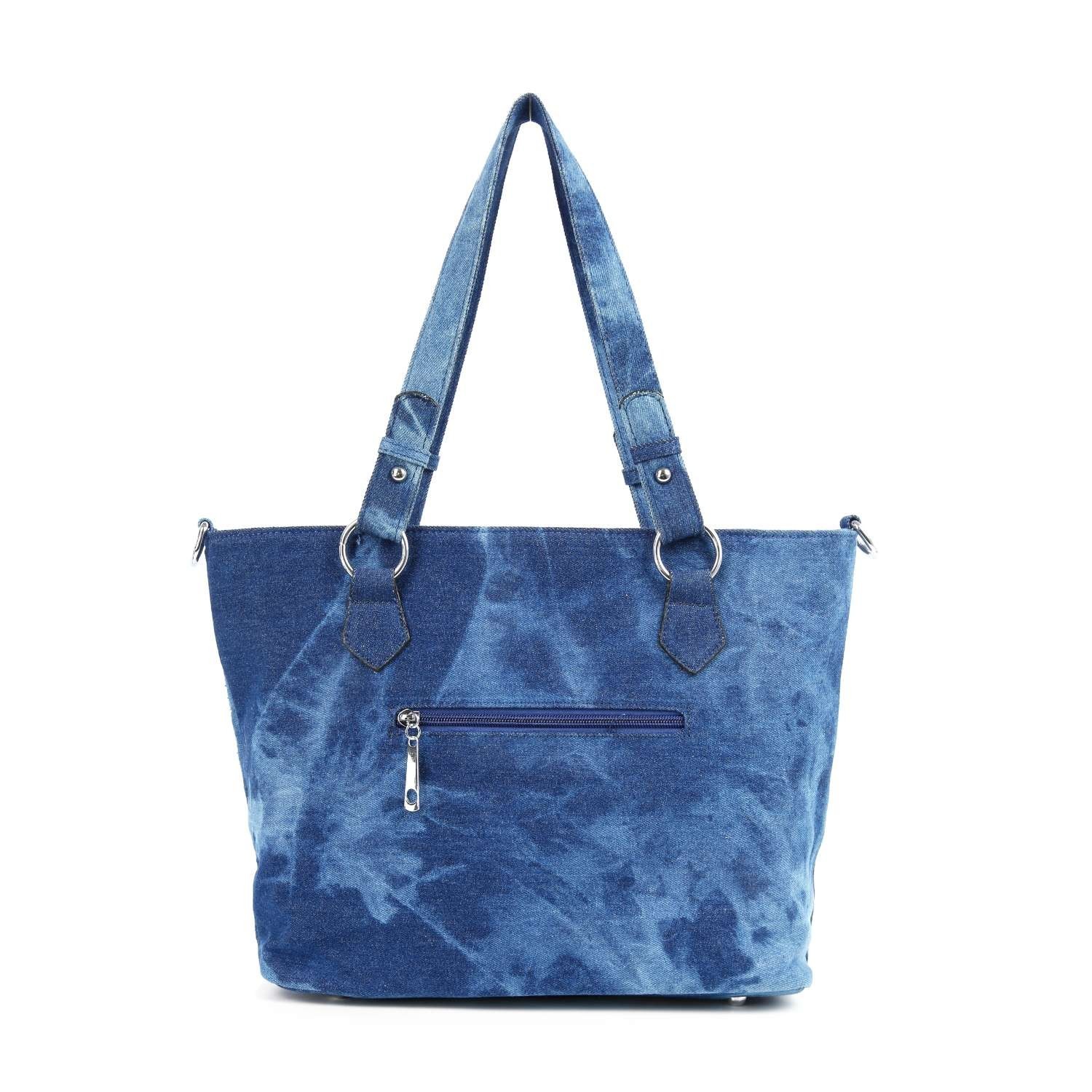 Rhinestone City Skyline Tote Bag Women Large Sparkly Crossbody Purse Denim