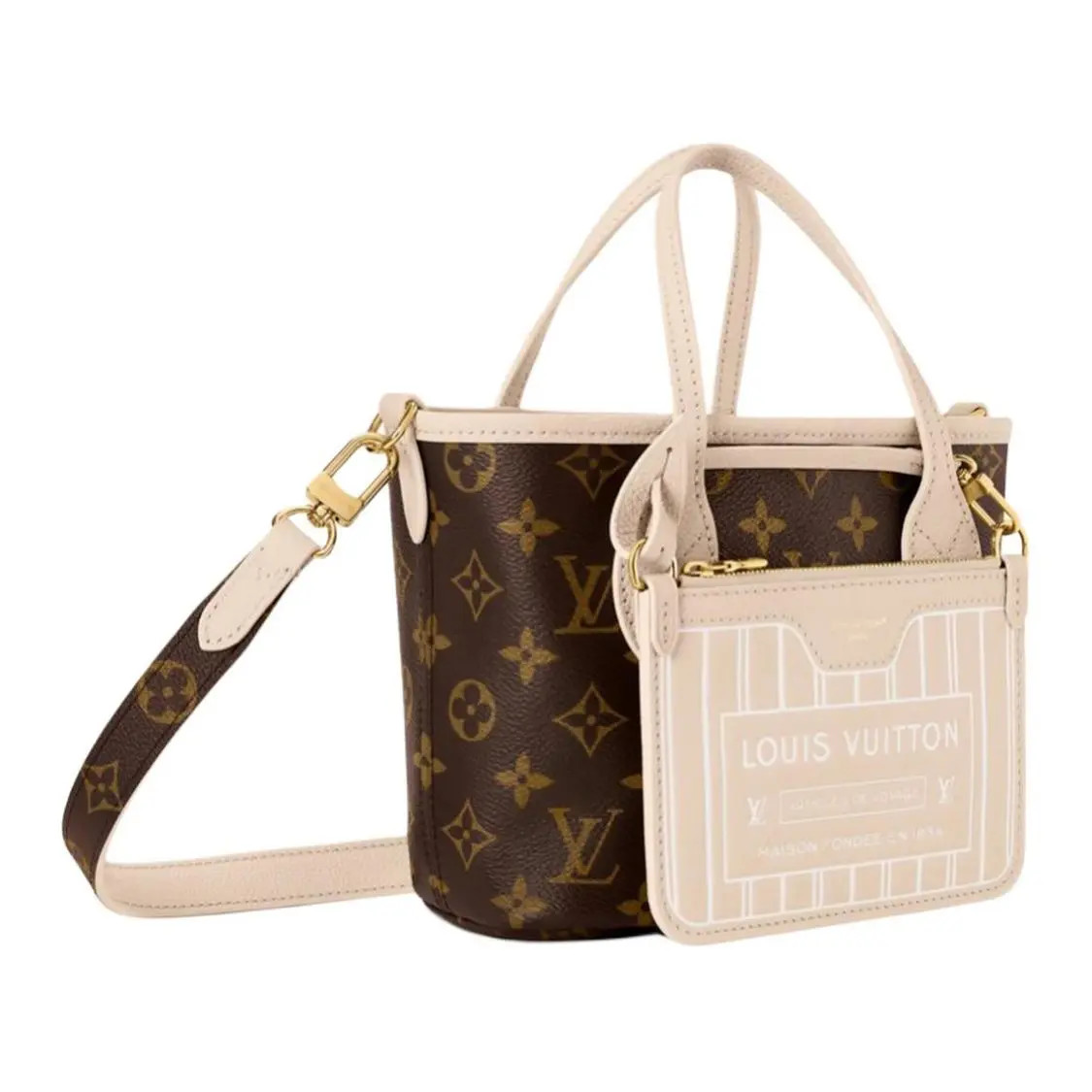 LOUIS VUITTON NEVERFULL Shoulder Handbag Small Women’s 10.4×4.3×6.4 in