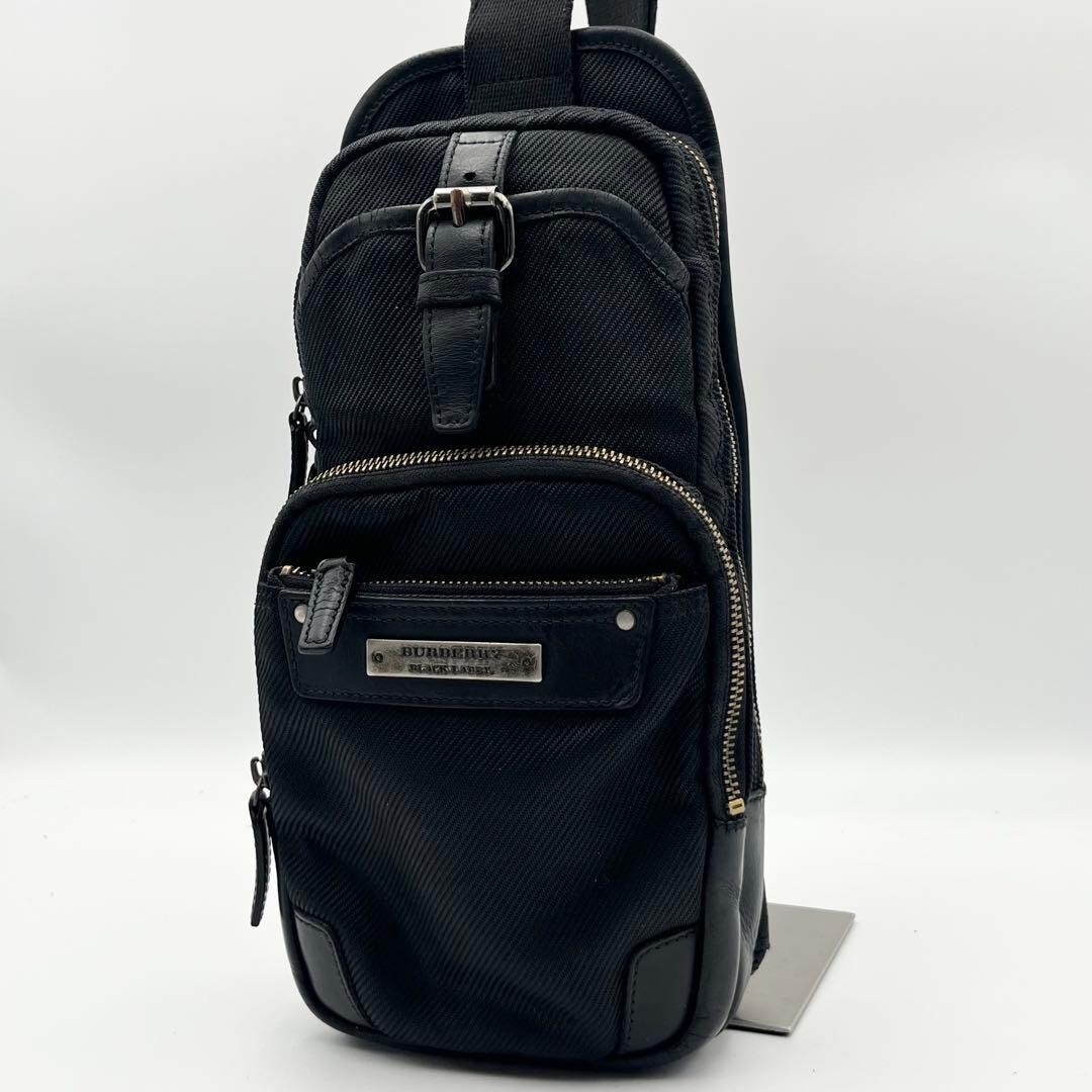 BURBERRY BLACK LABEL Shoulder Crossbody Bag Nova Check Leather Auth From Japan