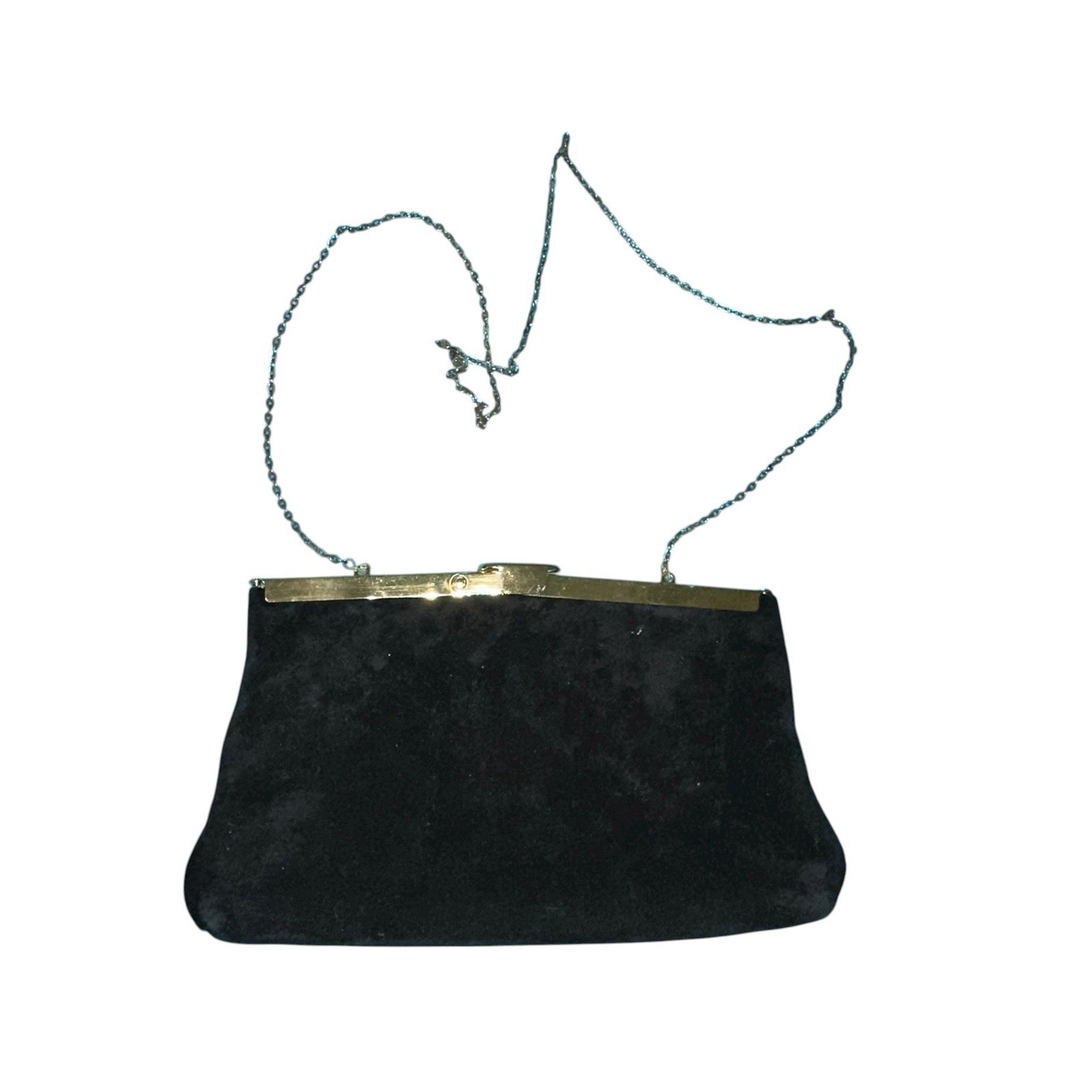 Vintage Black Etra Square Opening Clutch Purse Shoulder Bag