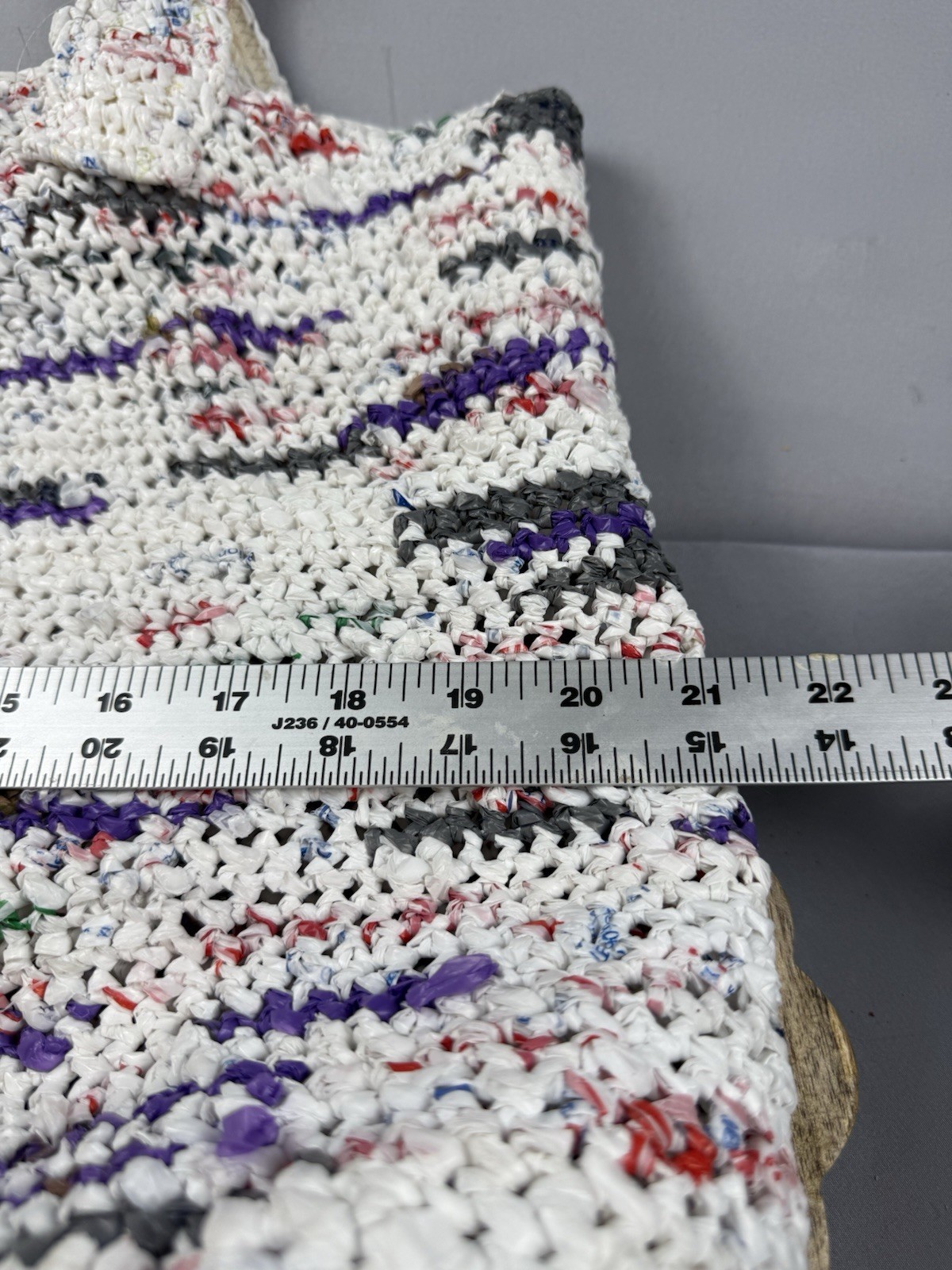 Handmade Plarn Tote Bag Recycled Plastic Crochet Market Beach Grocery Bag