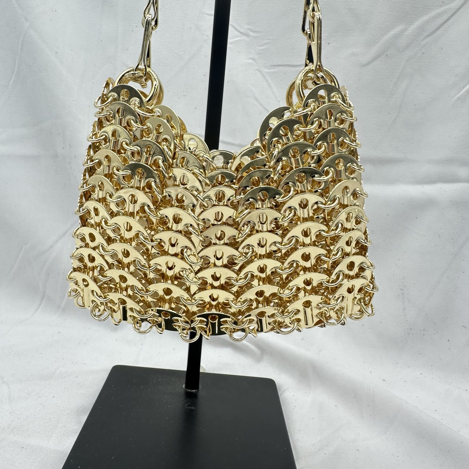 Paco Rabanne Womens Iconic 1969 Shoulder Crossbody Bag Metal Gold Tone