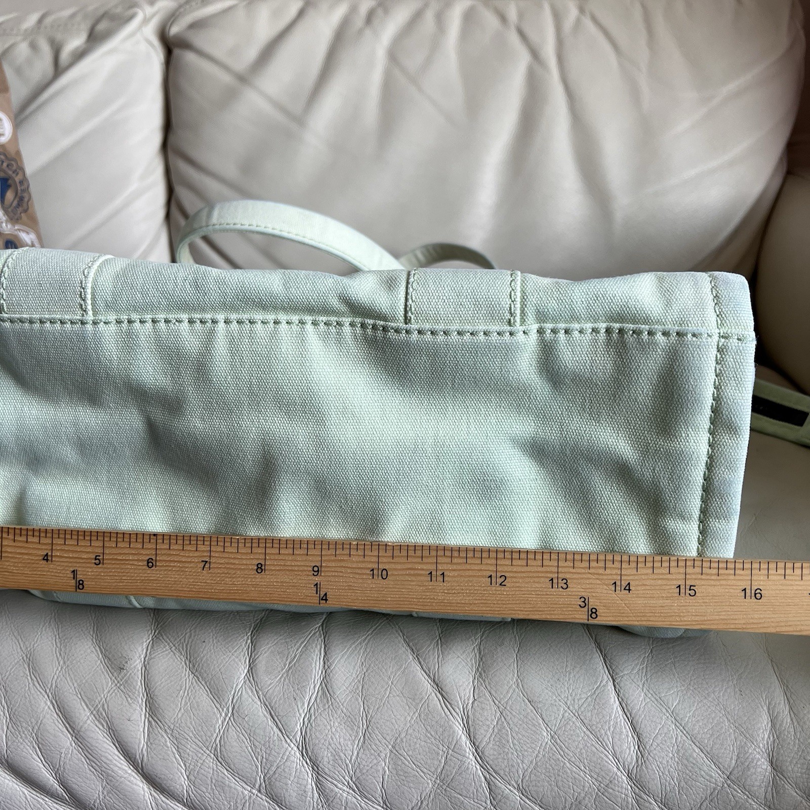 Marc Jacobs Mint Green Canvas The Tote Bag with White Logo