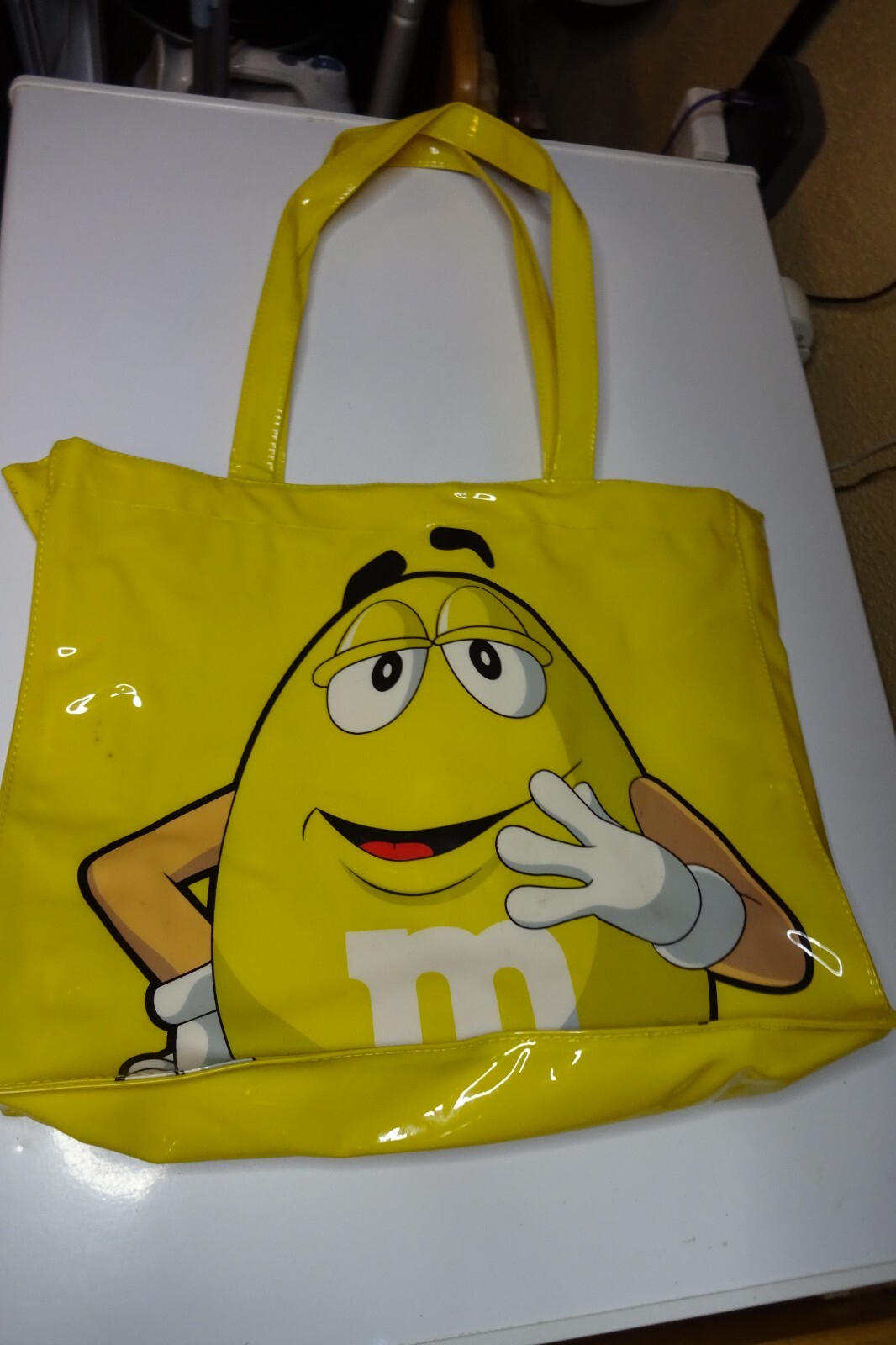 M&M’s World Yellow Tote Bag Vinyl Plastic