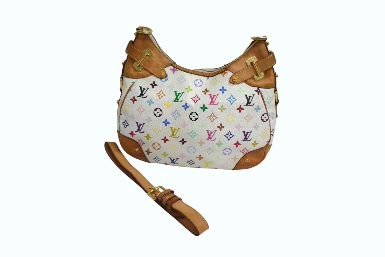 LOUIS VUITTON Greta Shoulder Bag Monogram Multicolore Multicolor White