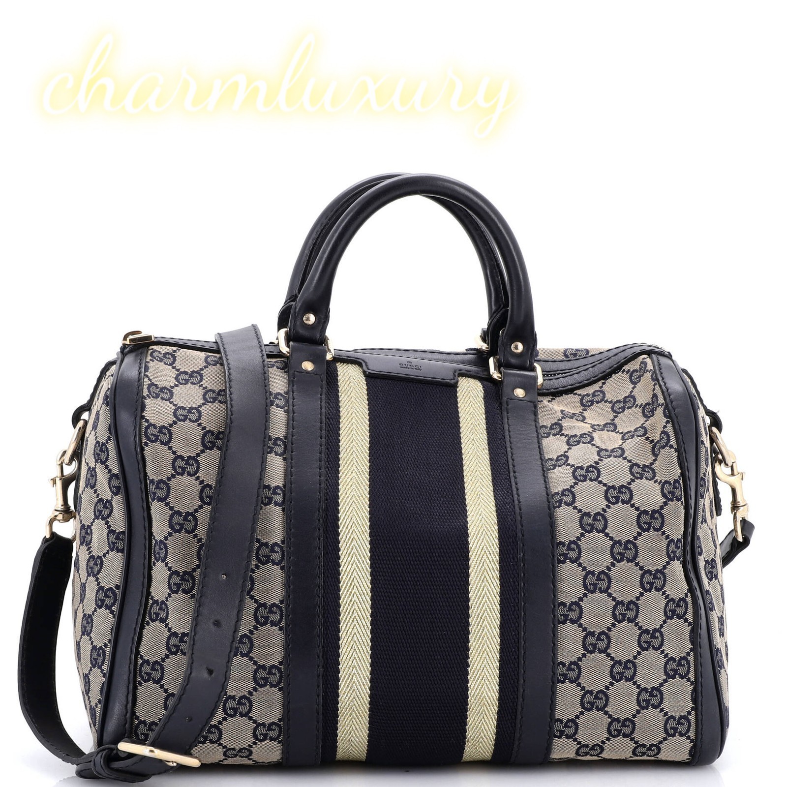 Gucci Vintage Web Boston Bag GG Canvas Medium