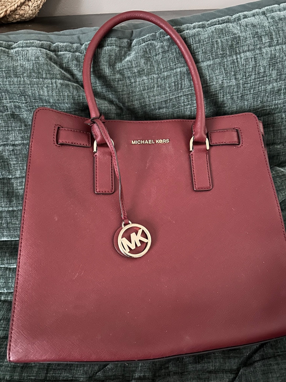 EUC Michael Kors Tote Crossbody Wine Red Burgundy
