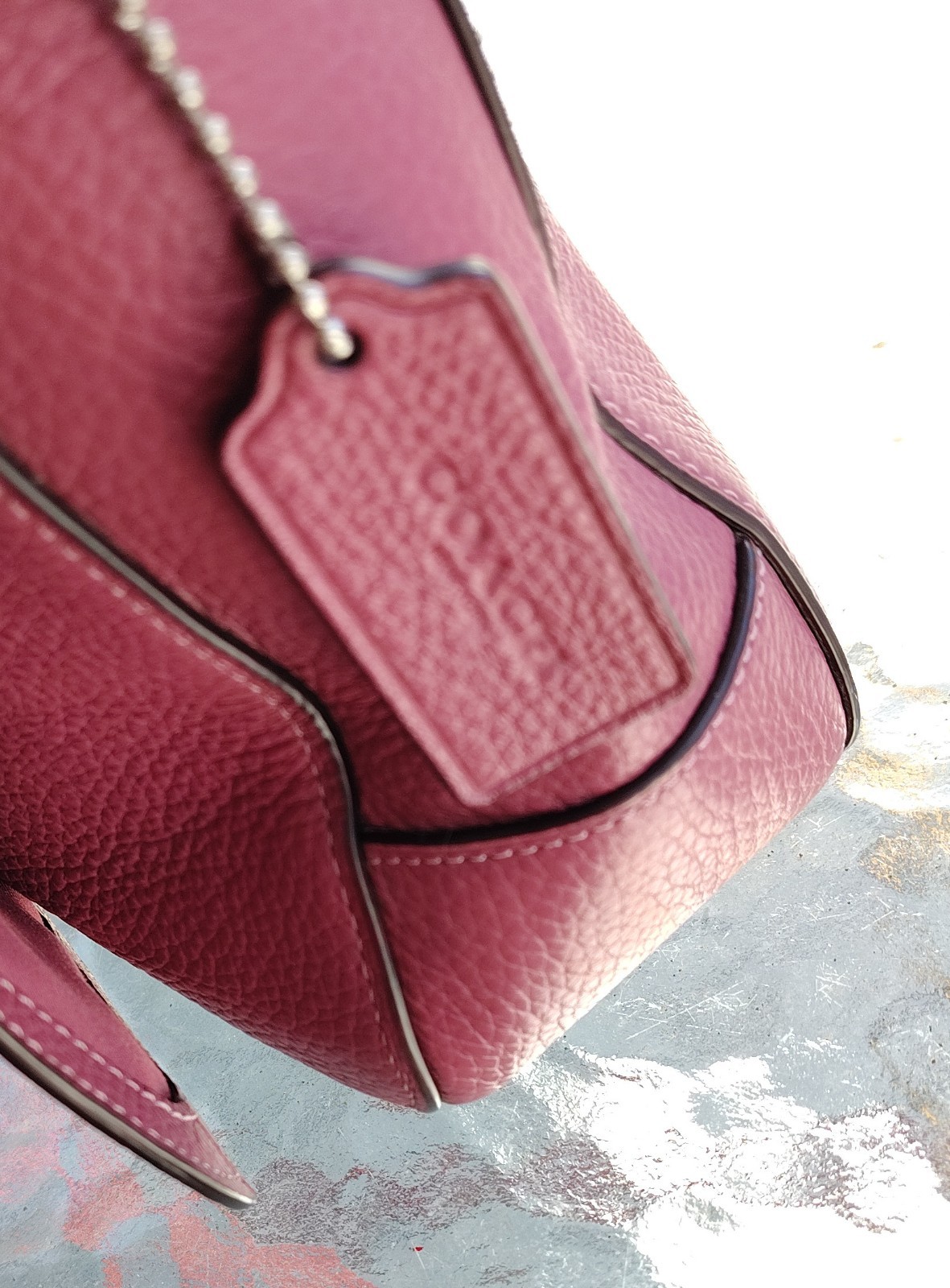 Coach F72703 Jes Horse & Carriage Logo Embossed Pink Leather Crossbody