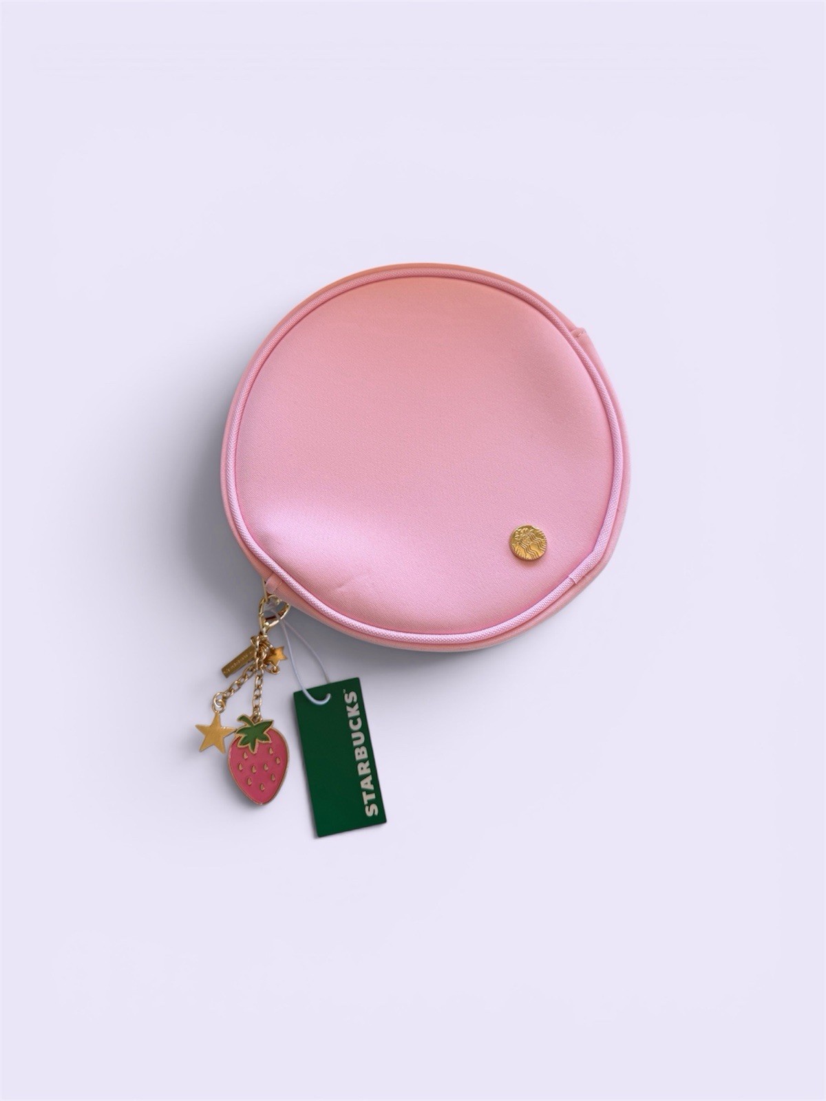 Starbucks Pink Round Belt Bag Fanny Pack Strawberry Enamel Charm New NWT