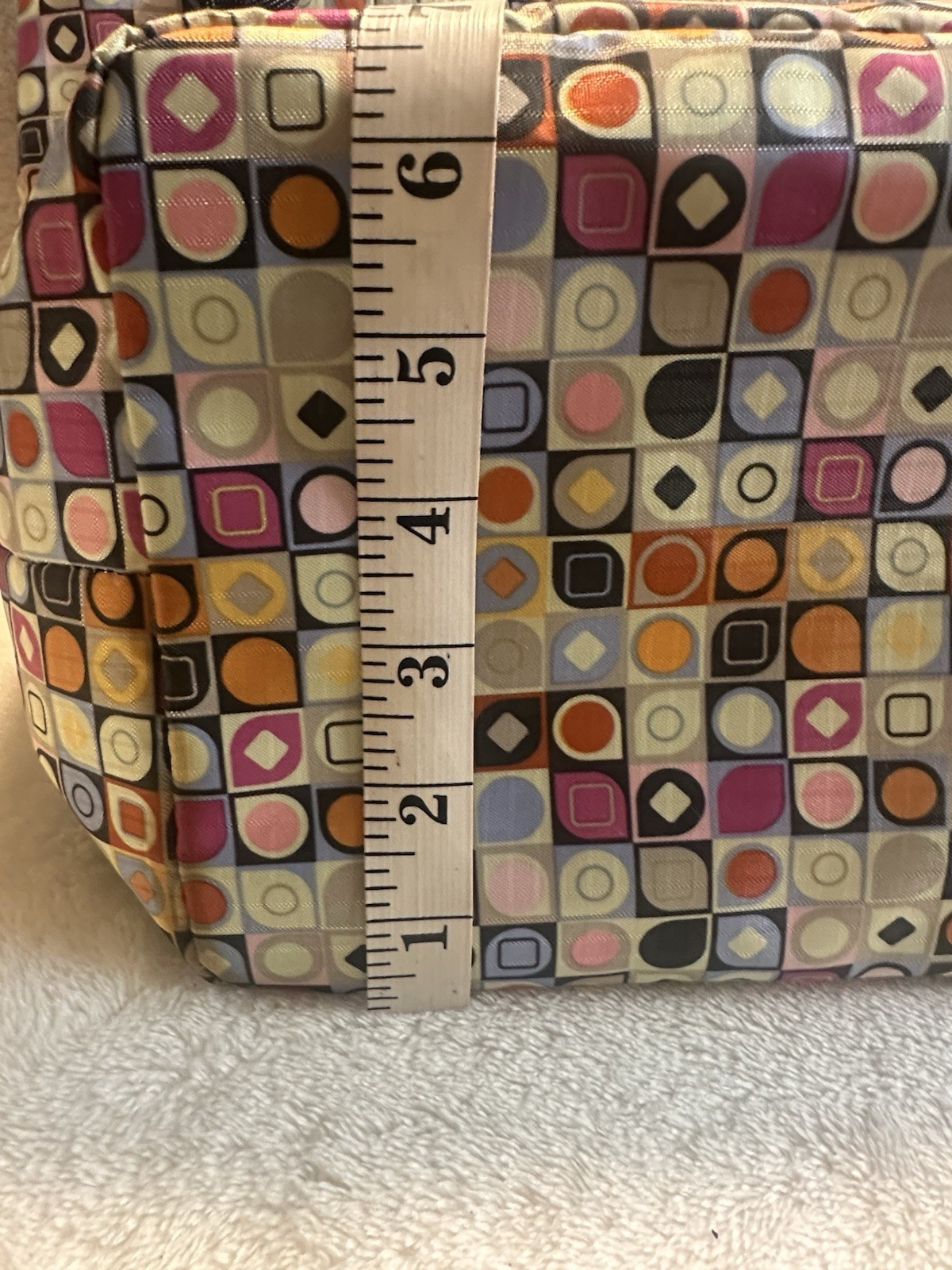 Braciano Tote Bag (Small Circle Colorful) Lightweight Shoulder Travel w/ Pockets