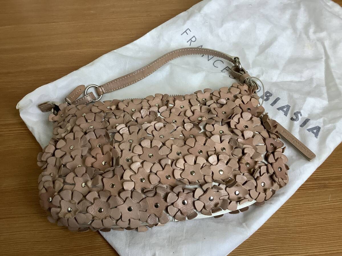 Francesco Biasia Leather Flower Motif Cute Bag