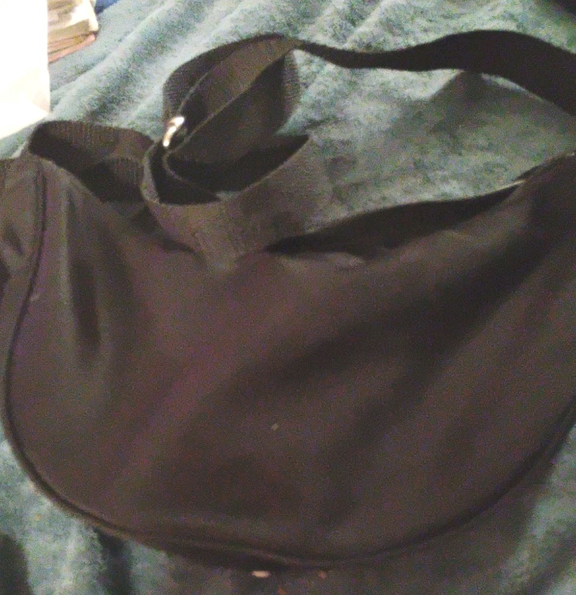 Just Be, Black Crescent Shoulder BagZip Adjustable Strap Zipper Accent for Women