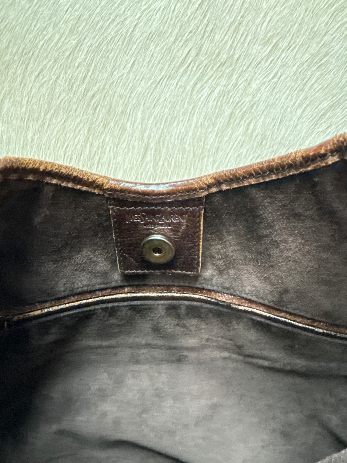 Yves Saint Laurent Rive Gauche Mombasa Bag Suede Purse Handbag Rare