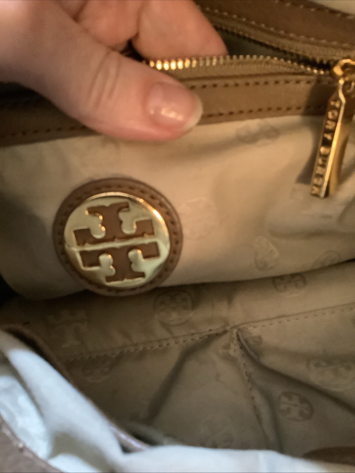 Authentic Tory Burch Brown Pebbled Leather Amanda Crossbody/Shoulder Bag