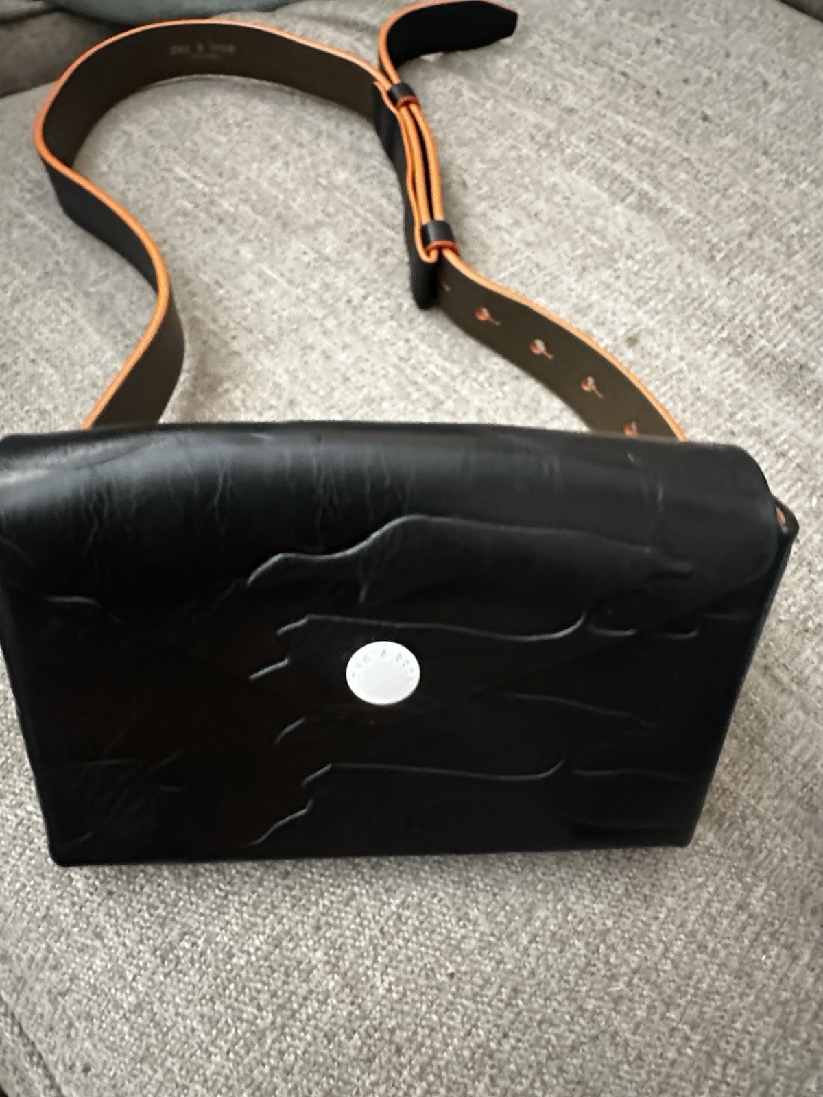 rag & bone Black Medium Crossbody Bag Magnetic Flap Silver Hardware Logo