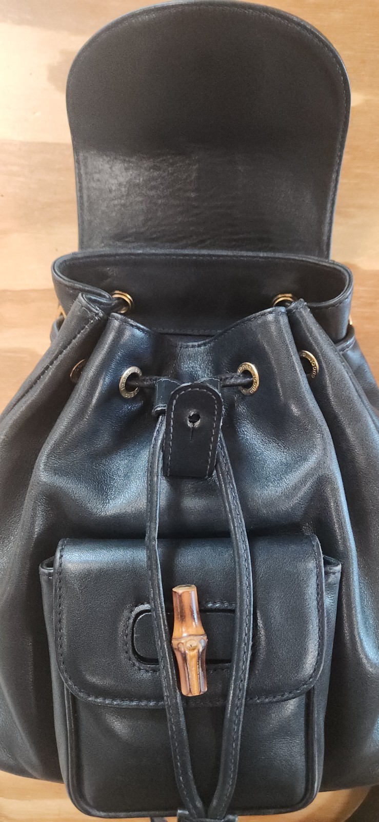 Gucci Bamboo Mini Backpack In Navy Blue