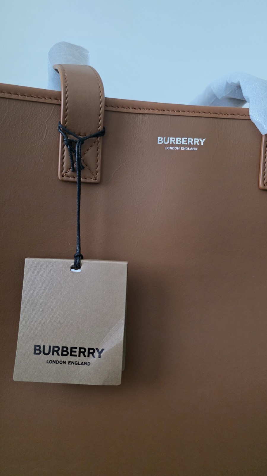 Burberry Medium Leather Book Tote Bag
