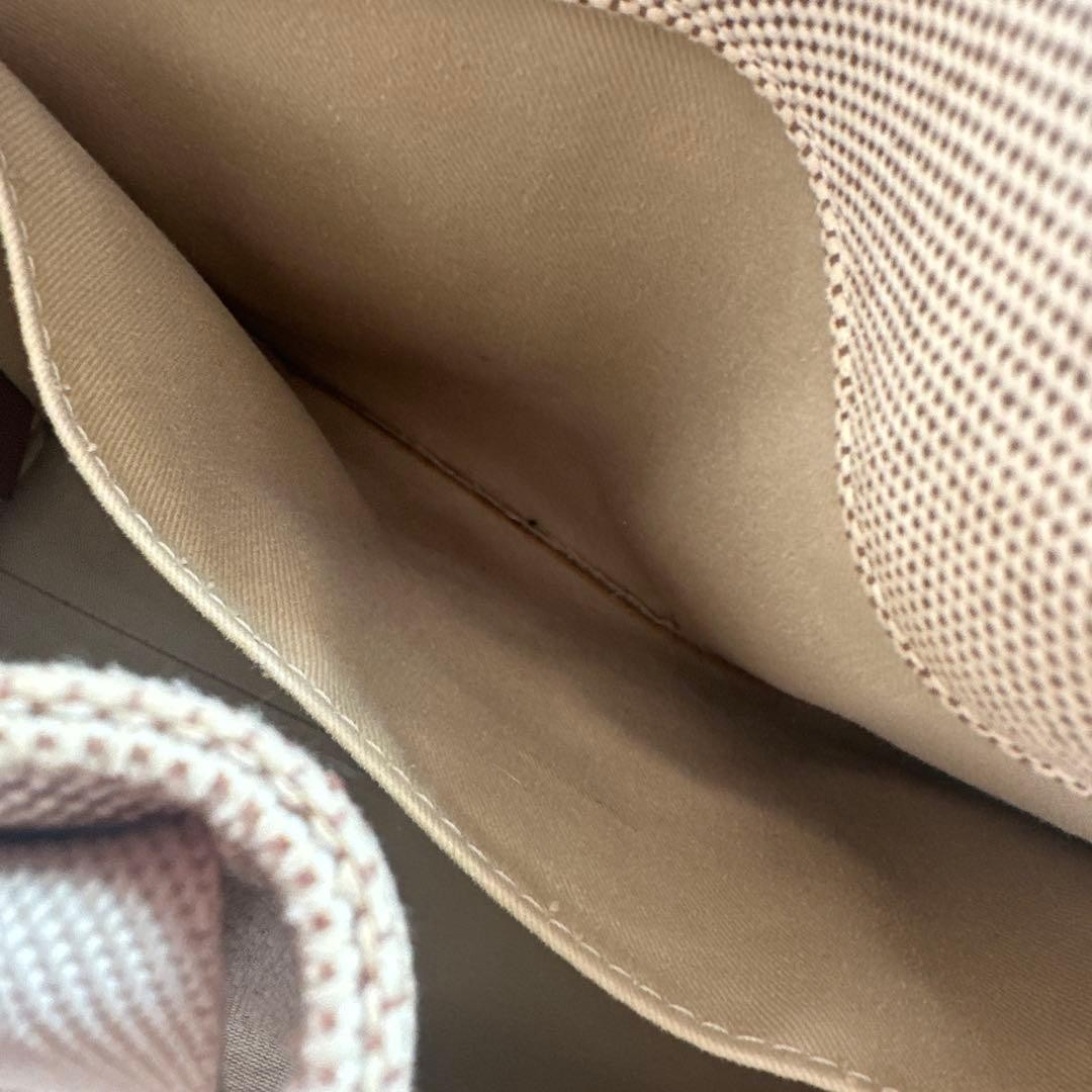 Auth Chloe Woody Linen Canvas Leather Beige Medium Tote Bag Shipping From Japan