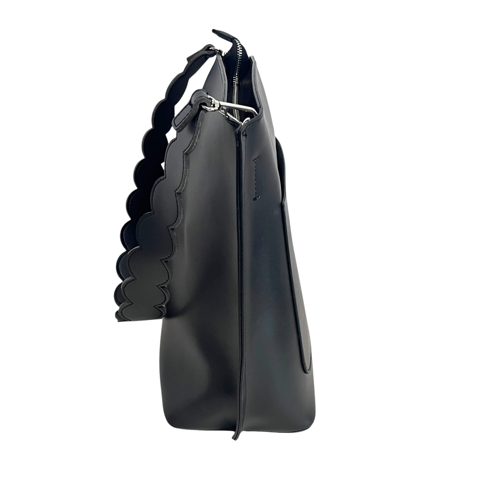 Melie Bianco Black Cecilia Saddle Large Tote Bag