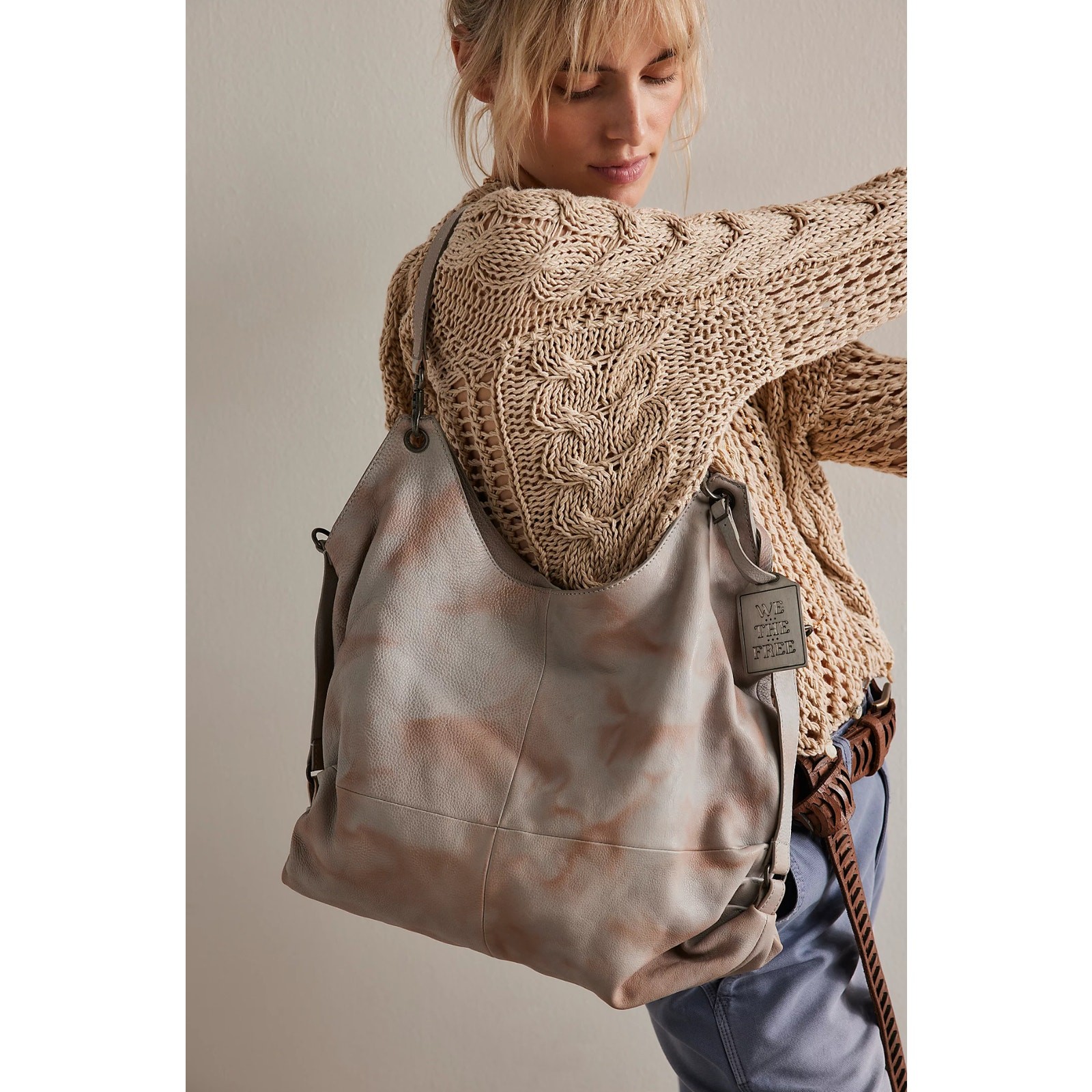 FREE PEPOLE We The Free Sabine Slouchy Bag Color Washed Toffee