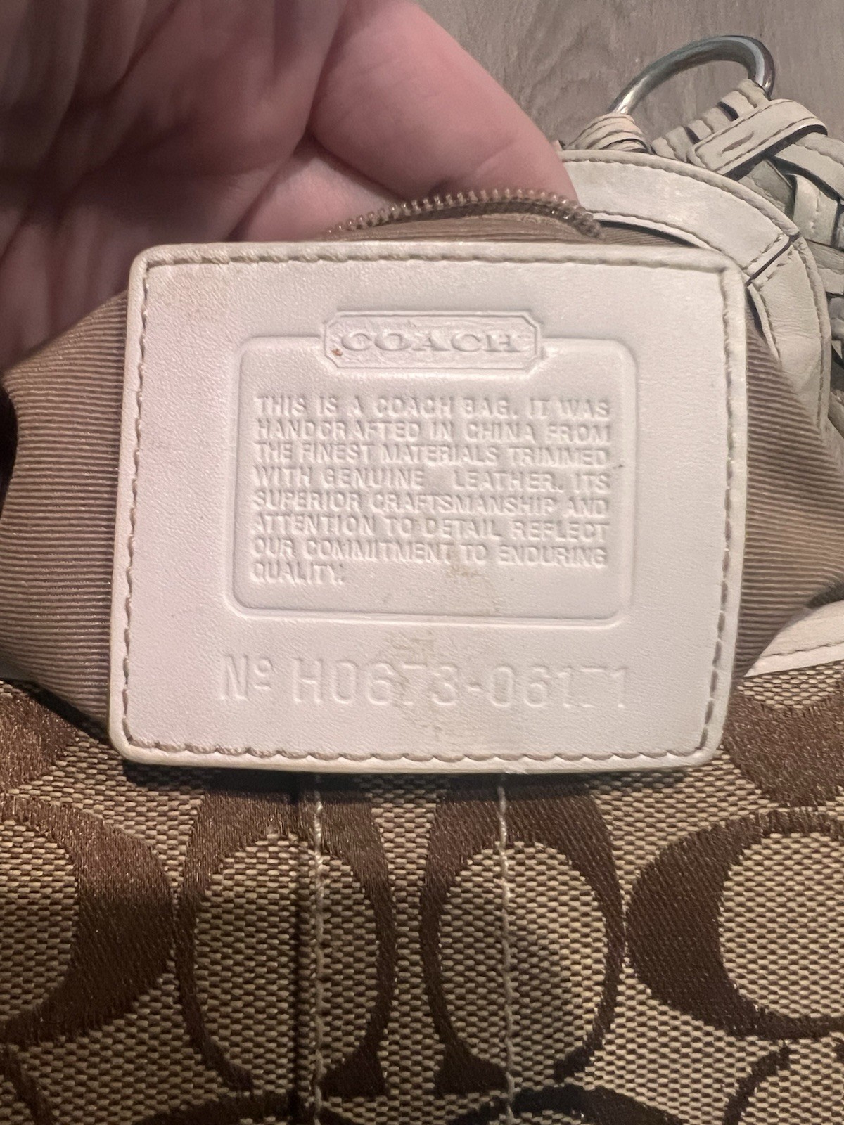 Coach Signature Logo Small SoHo Shoulder Bag Brown Beige Buckle