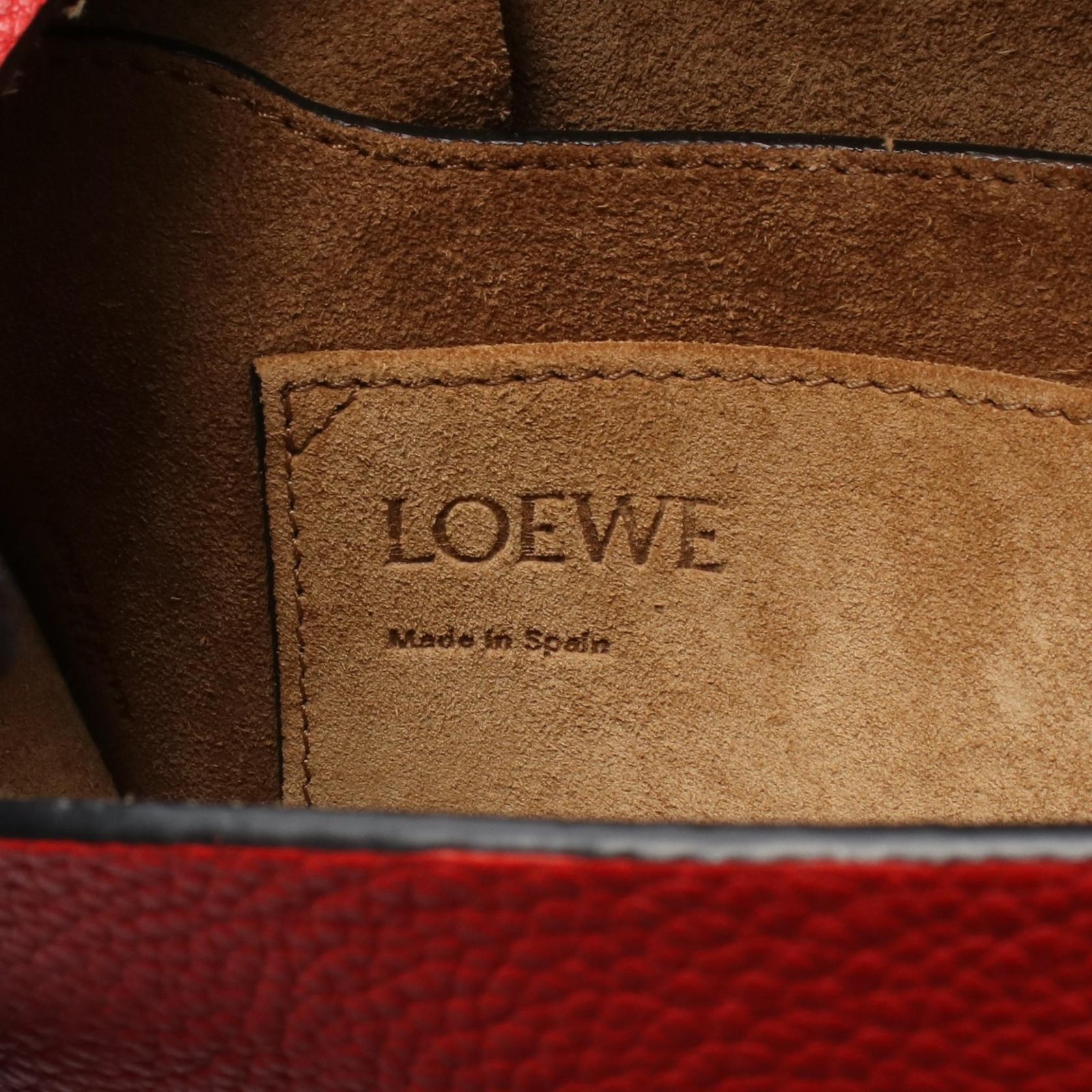 LOEWE Gate Small Shoulder Bag Leather Red W24cm H20cm Used