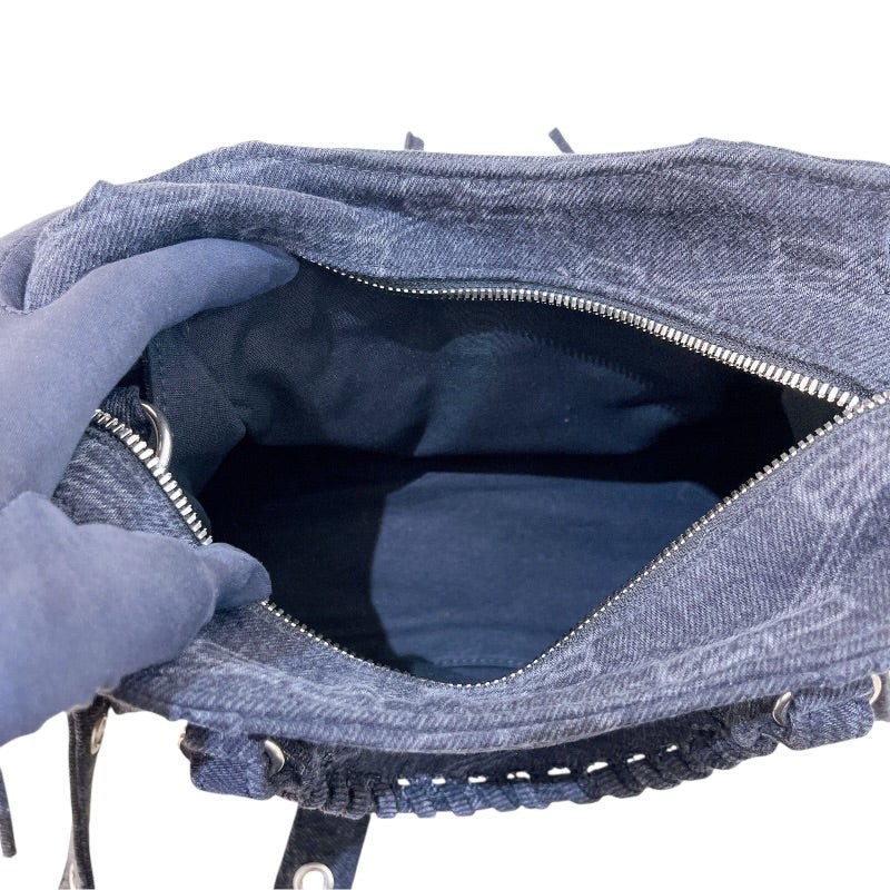 BALENCIAGA Neo Classic XS Black Denim Handbag 700940 #OKB2800