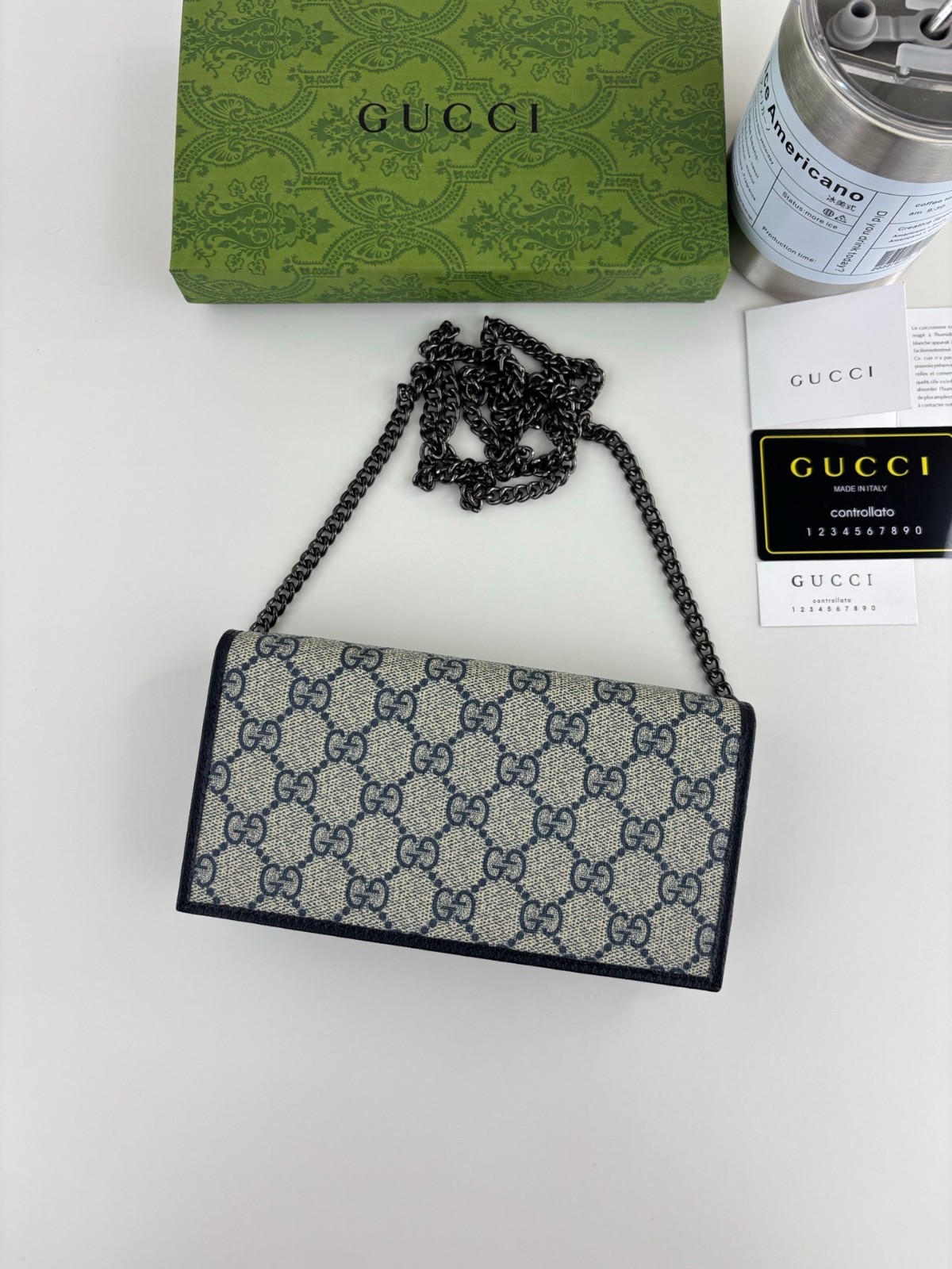 Blue GG SupremeHorsebit Mini Chain Bag 621892