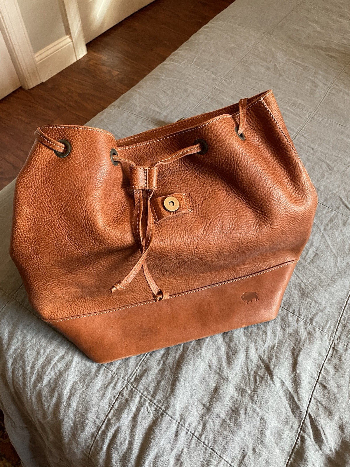 Buffalo Jackson Trading Co. Brown Drawstring Backpack Adjustable Strap Pockets