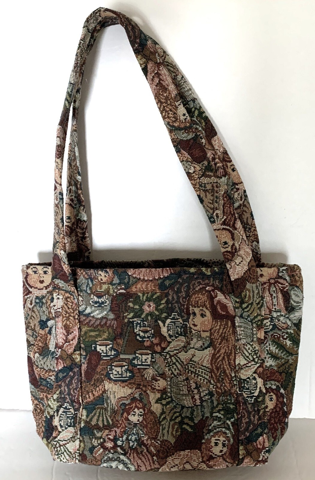 Jay Originals Custom Made DOLL TAPESTRY Fabric PURSE BAG NEW Zips Pockets