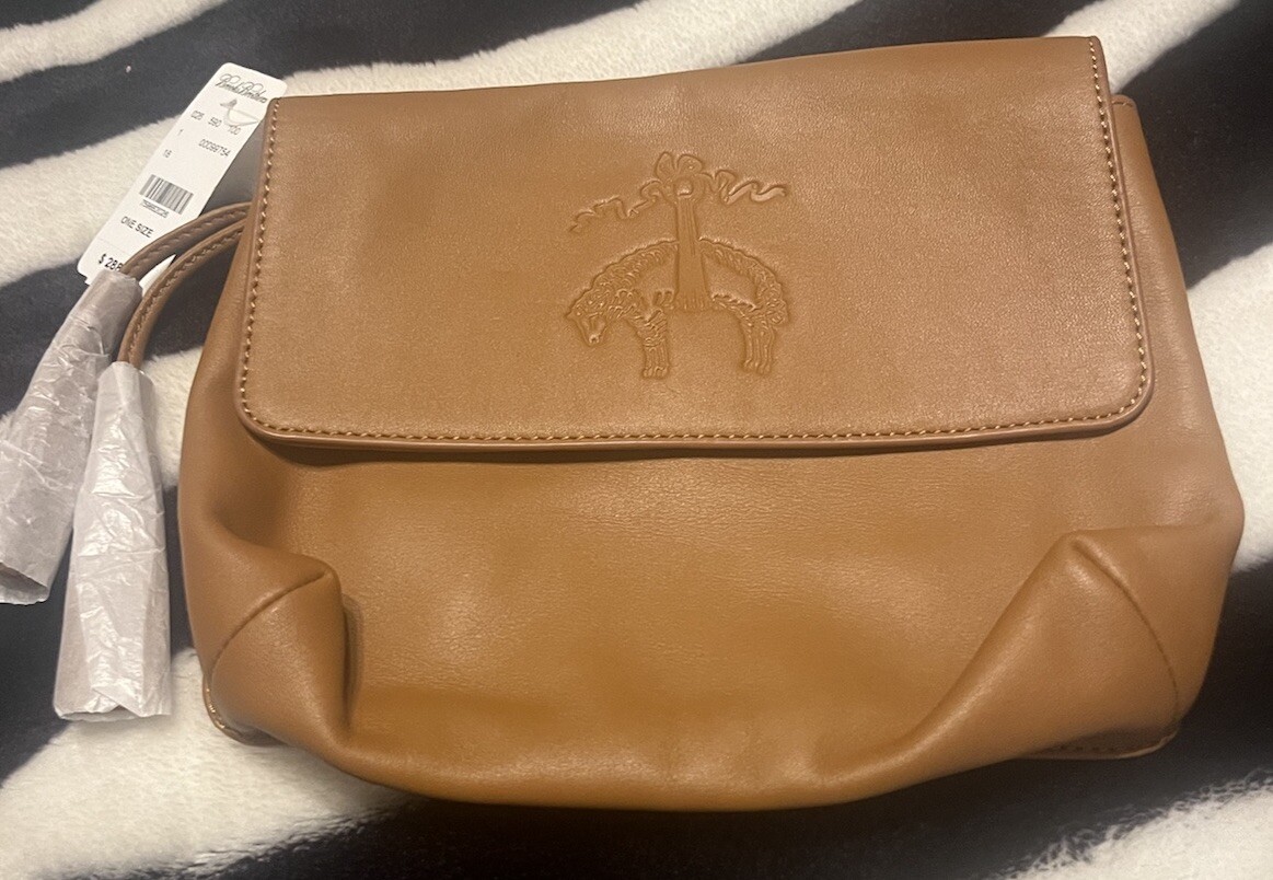 Brook Brothers Small Magnetic Flap Closure Tan Clutch NWT MRSP-$277