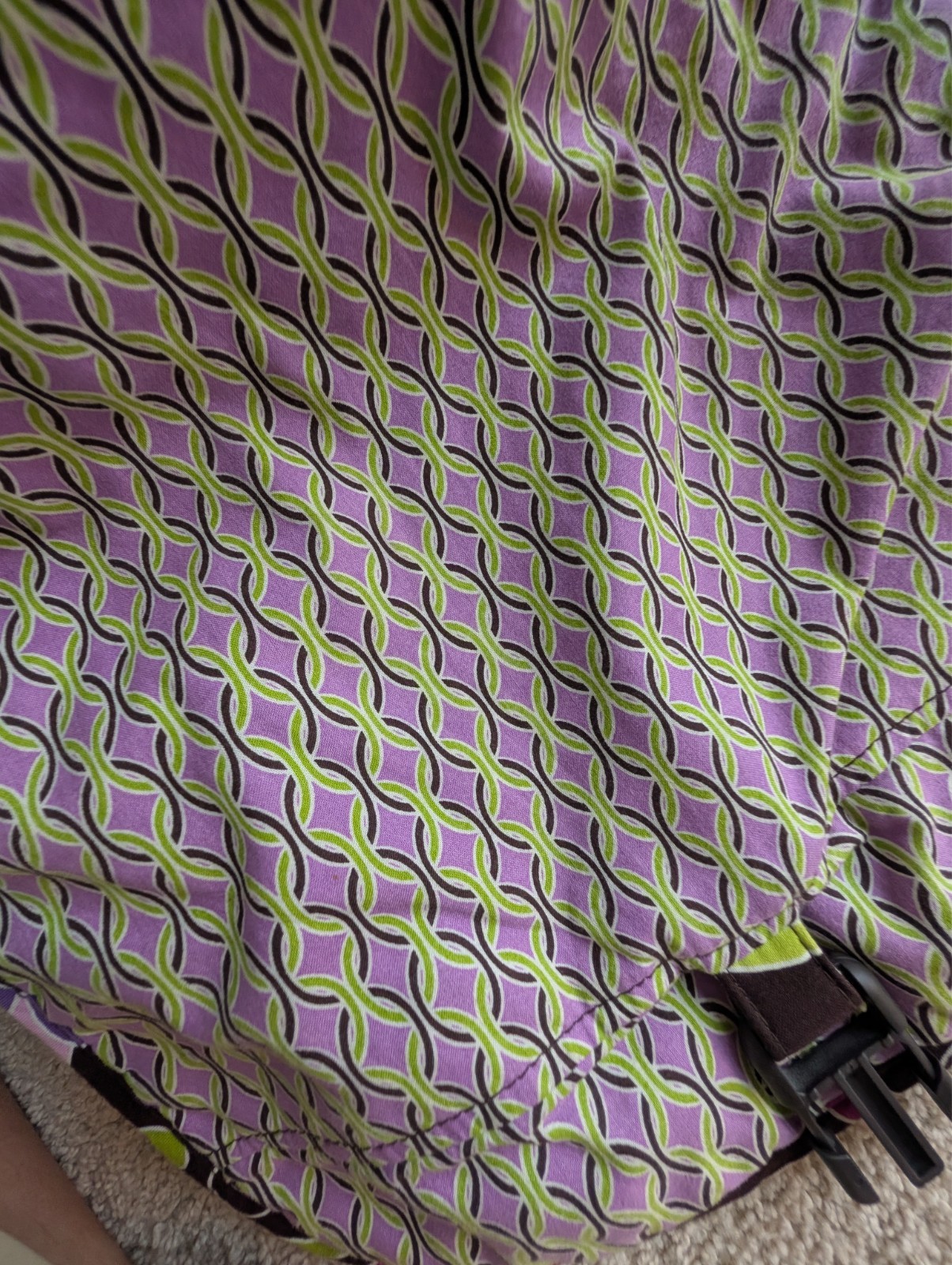vera bradley /crossbody brown background plus green,pink, and purple floral larg