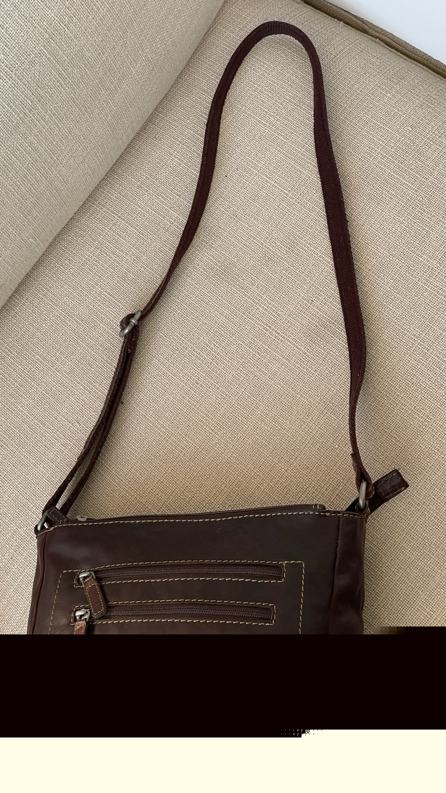 Jack Georges Crossbody Voyager Espresso Leather Purse Bag 10.25” X 8” X 3.25”
